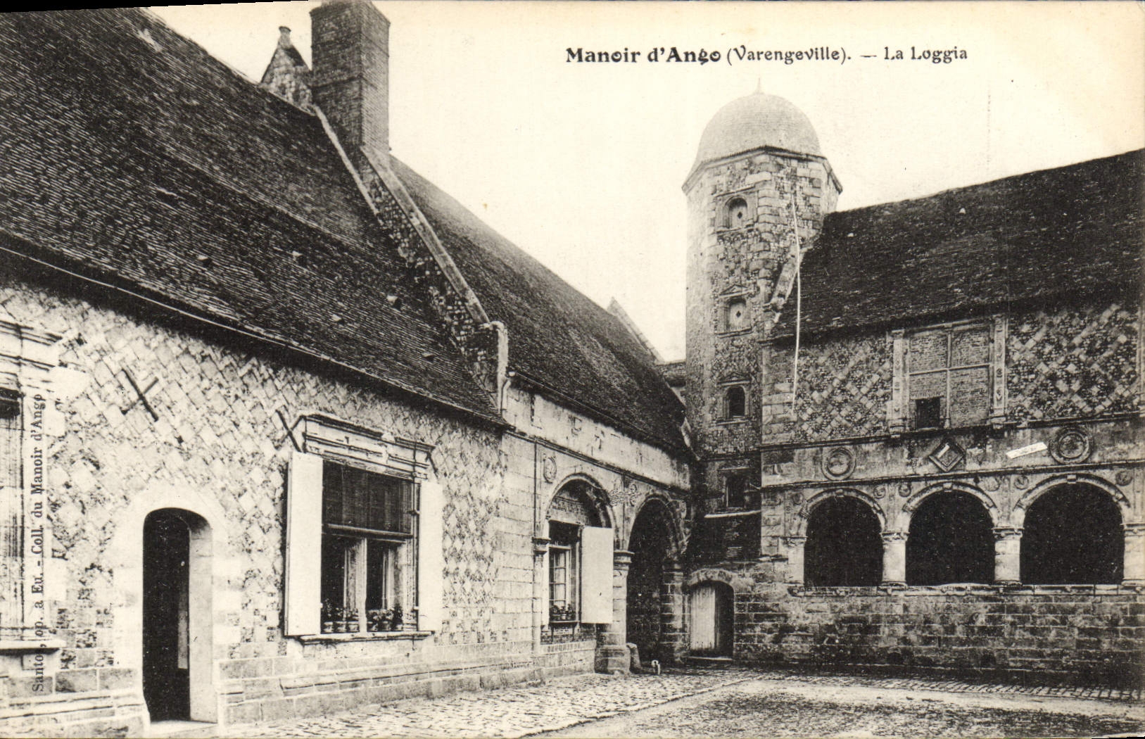 VINTAGE POSTCARD Manor D' Ango Varengeville the Loggia
