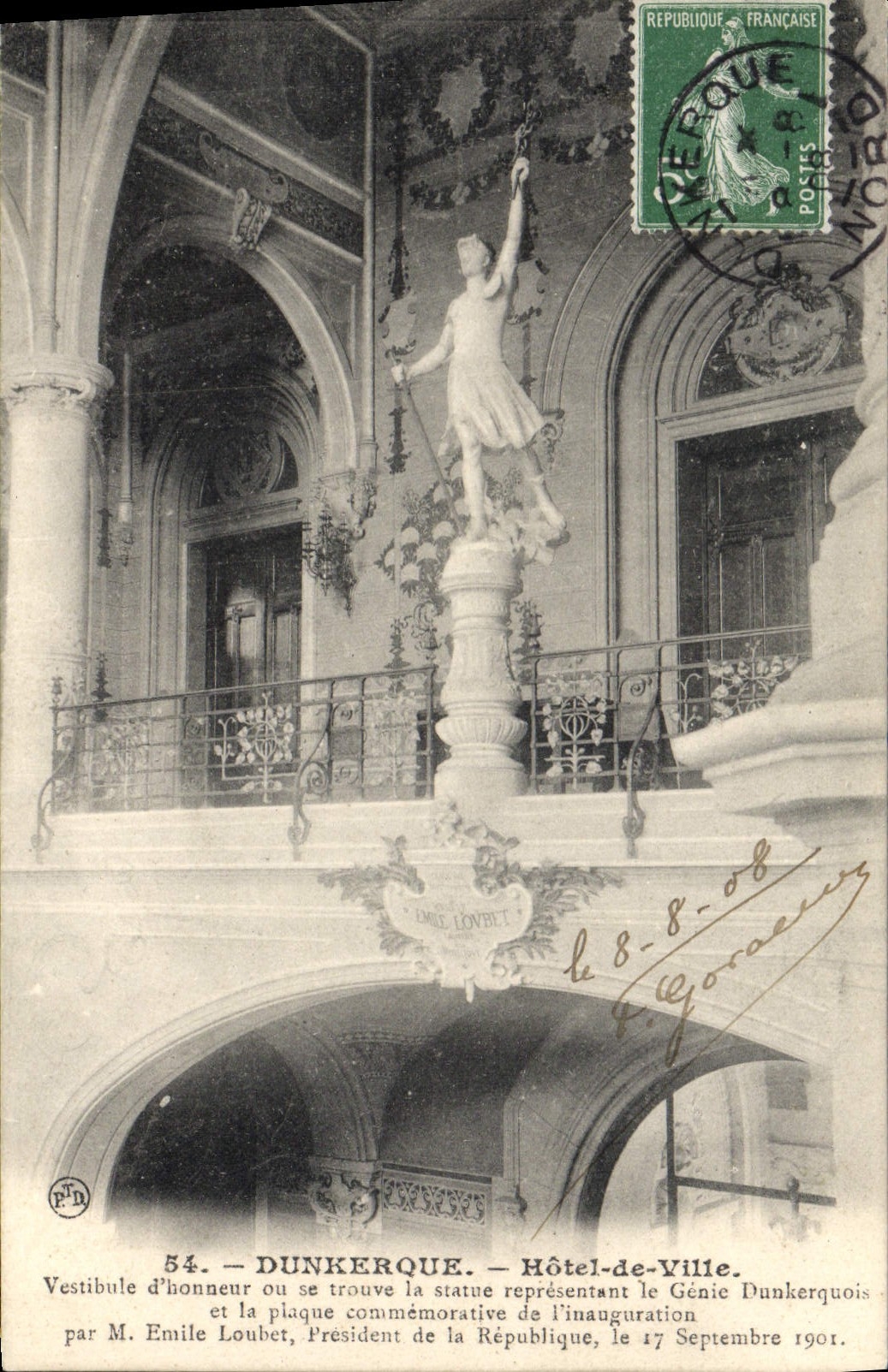 CPA Dunkerque Hotel De Ville Vestibule d'honneur 