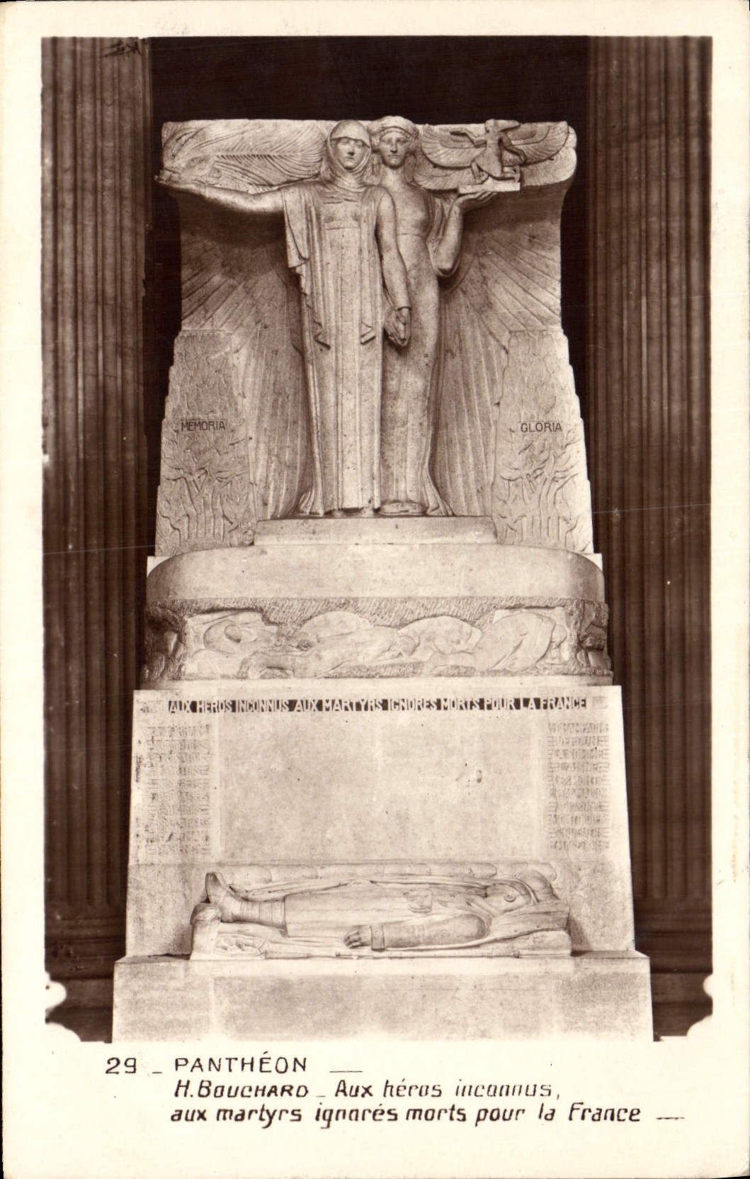 CPA Pantheon H Bouchard Aux heros inconnus Militaria