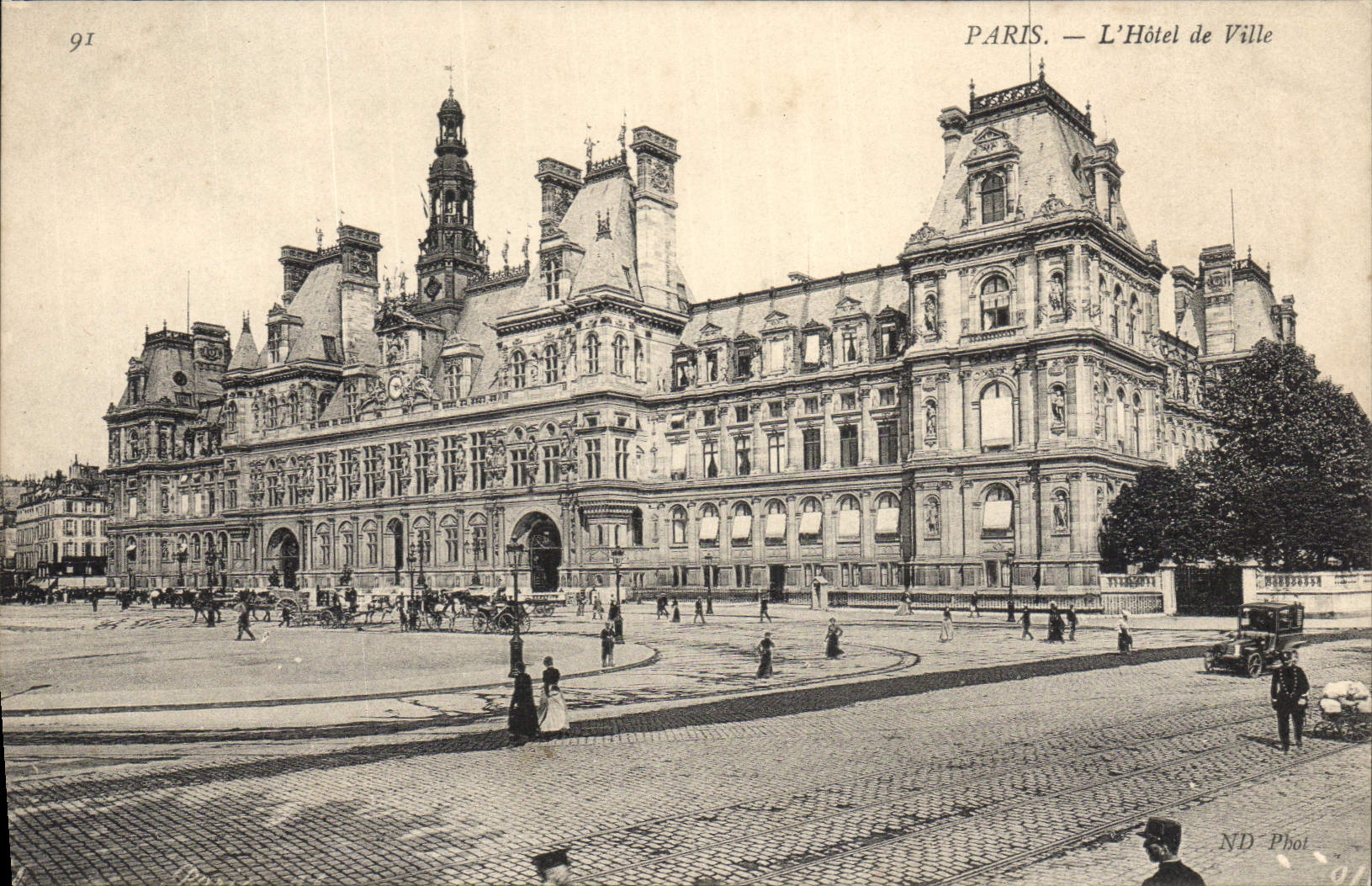 VINTAGE POSTCARD Paris the Town hall