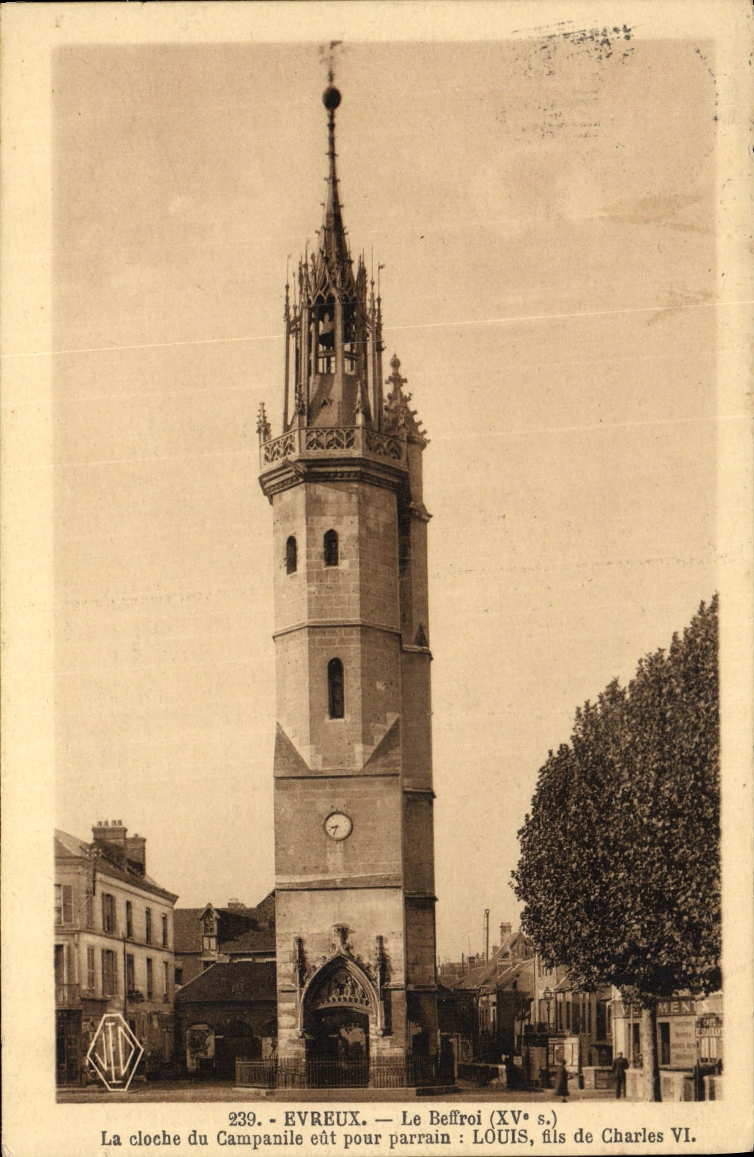 VINTAGE POSTCARD Evreux the Belfry
