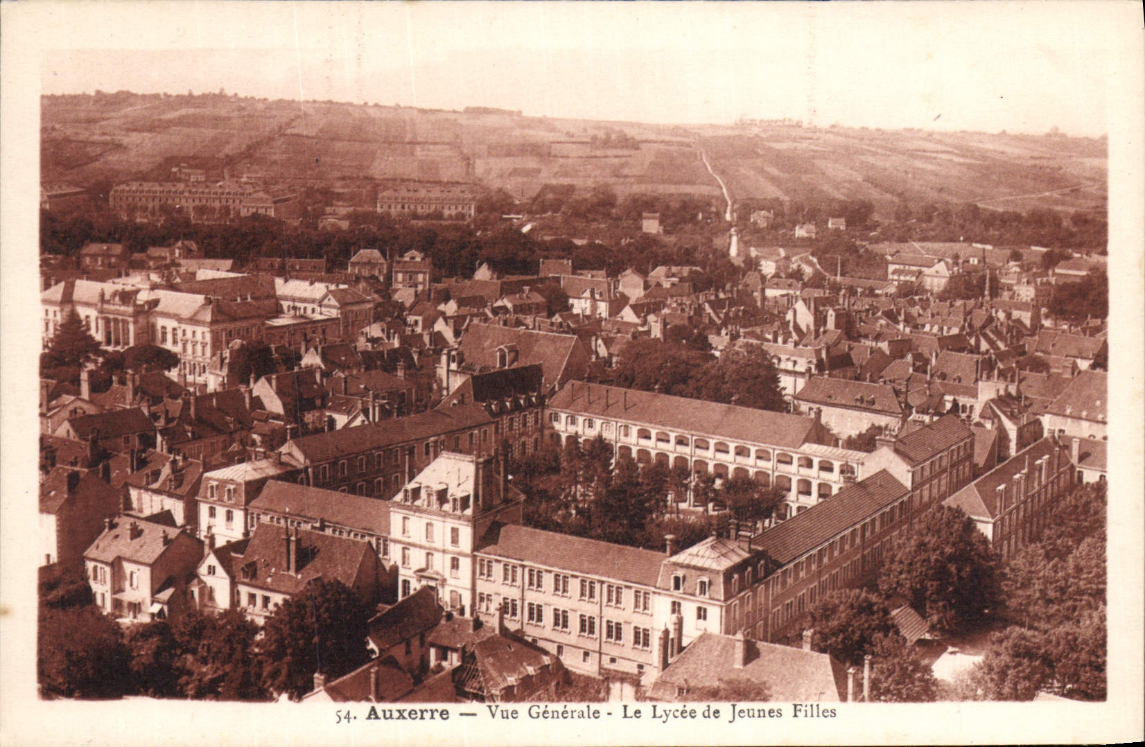 CPA Auxerre Vue Generale Le Lycee De Jeunes Filles
