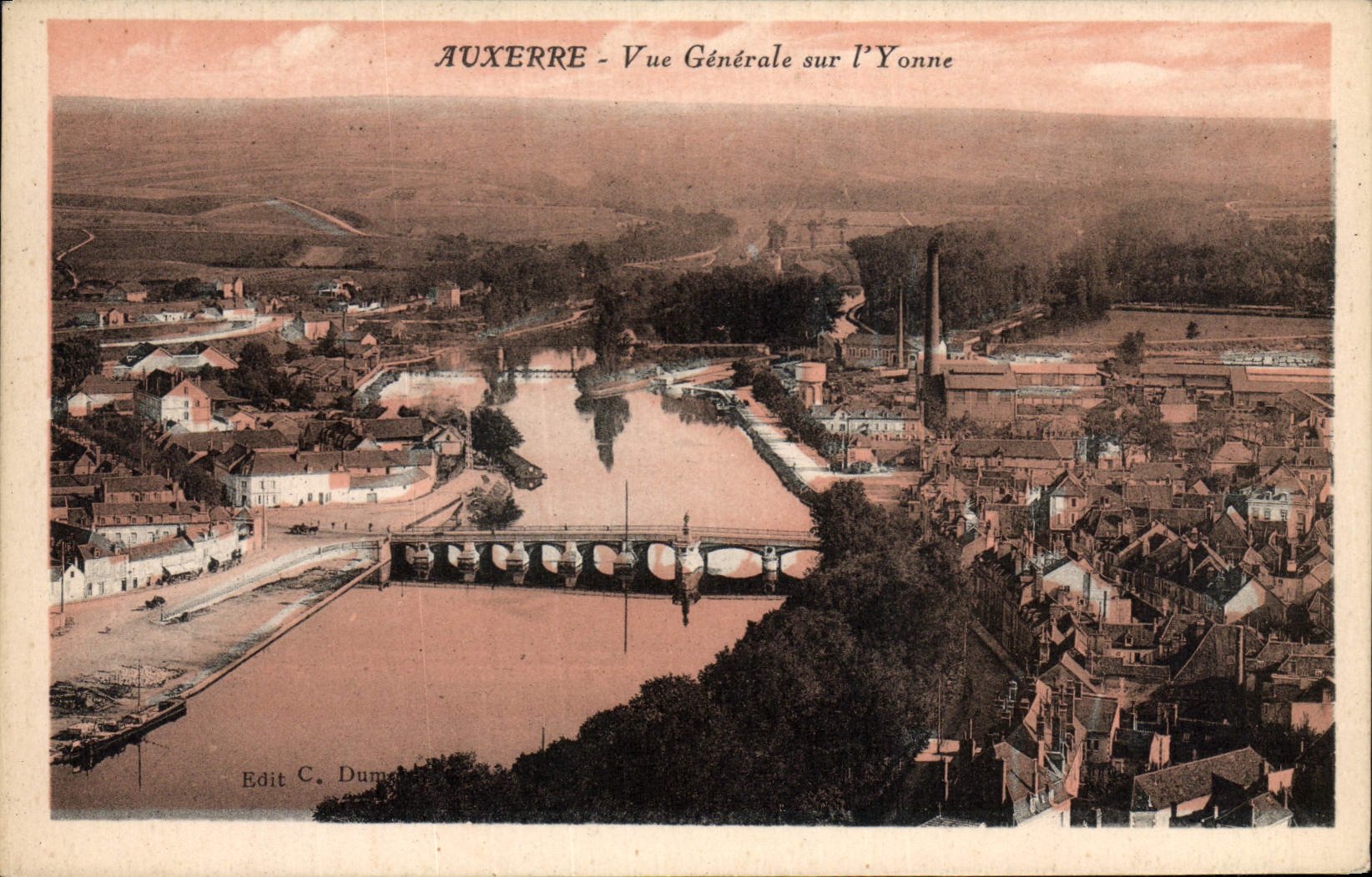 VINTAGE POSTCARD Auxerre View On I' Yonne