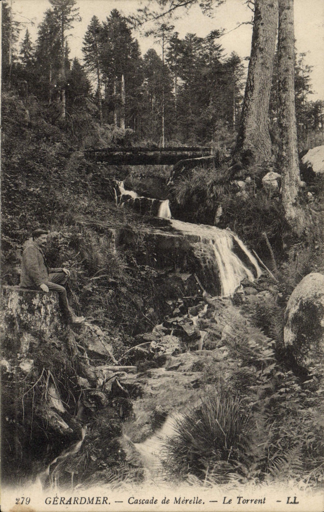 VINTAGE POSTCARD Gerardmer Cascades of Merelle the torrent