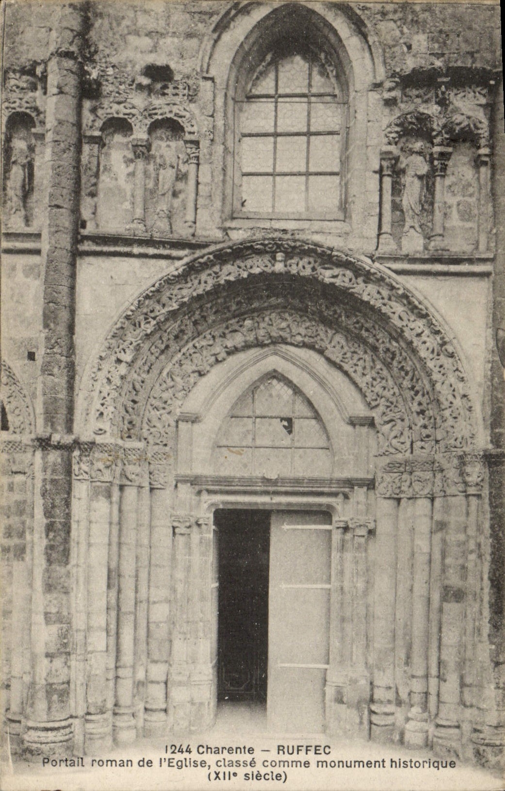 VINTAGE POSTCARD Charente Ruffec Portall Romance of the Church