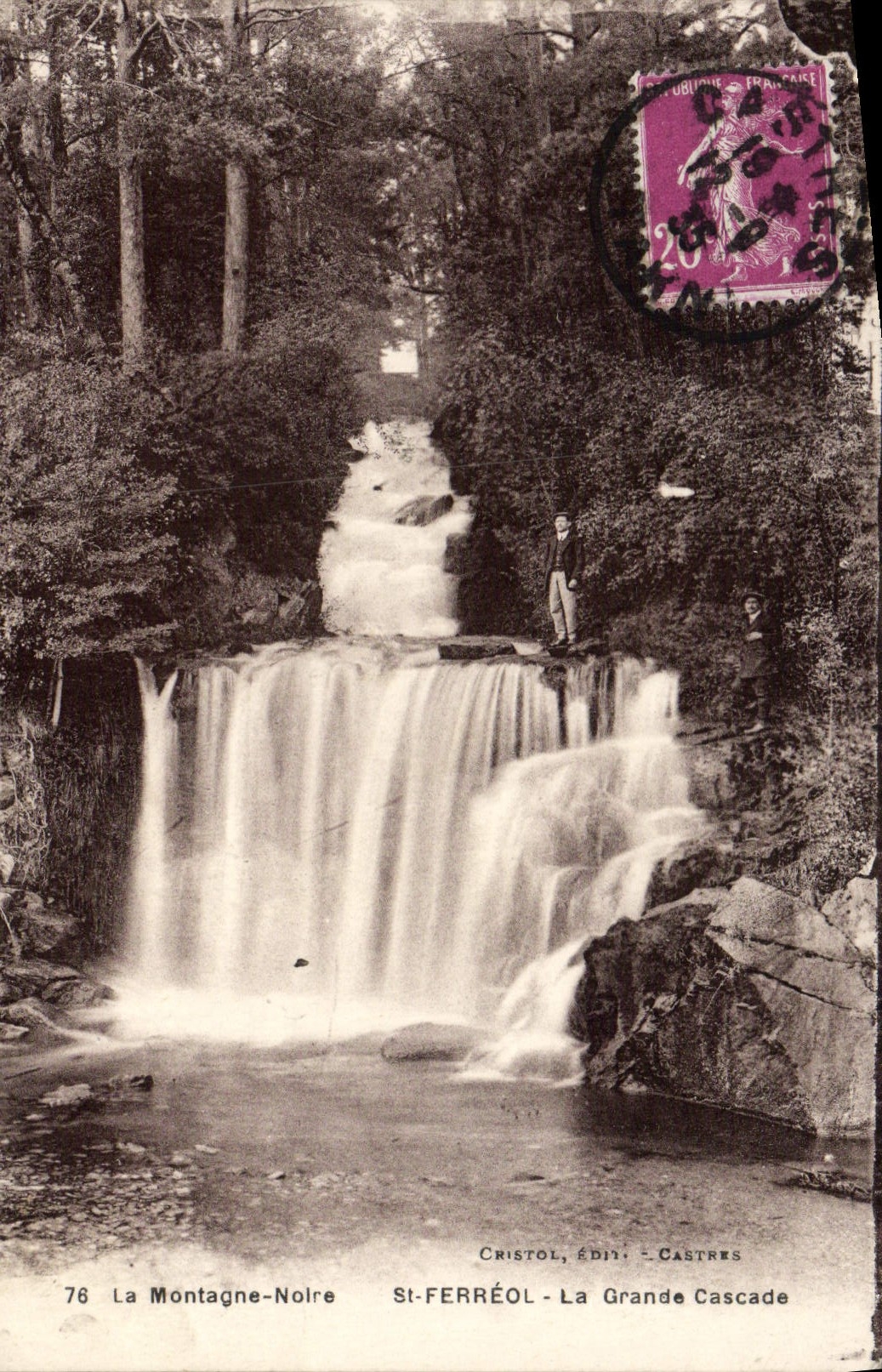 VINTAGE POSTCARD the Black Mountain St Ironwood the Large Cascade
