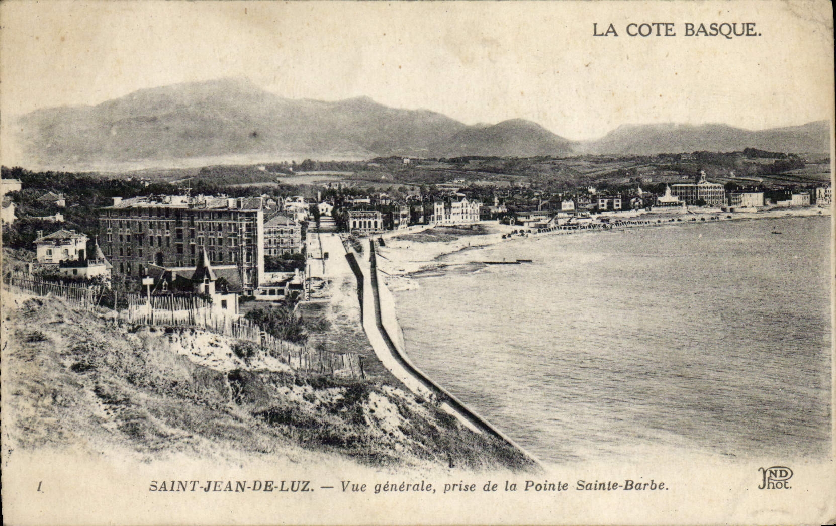 VINTAGE POSTCARD Holy Jean De Luz View Taken of the Point Sainte Barb
