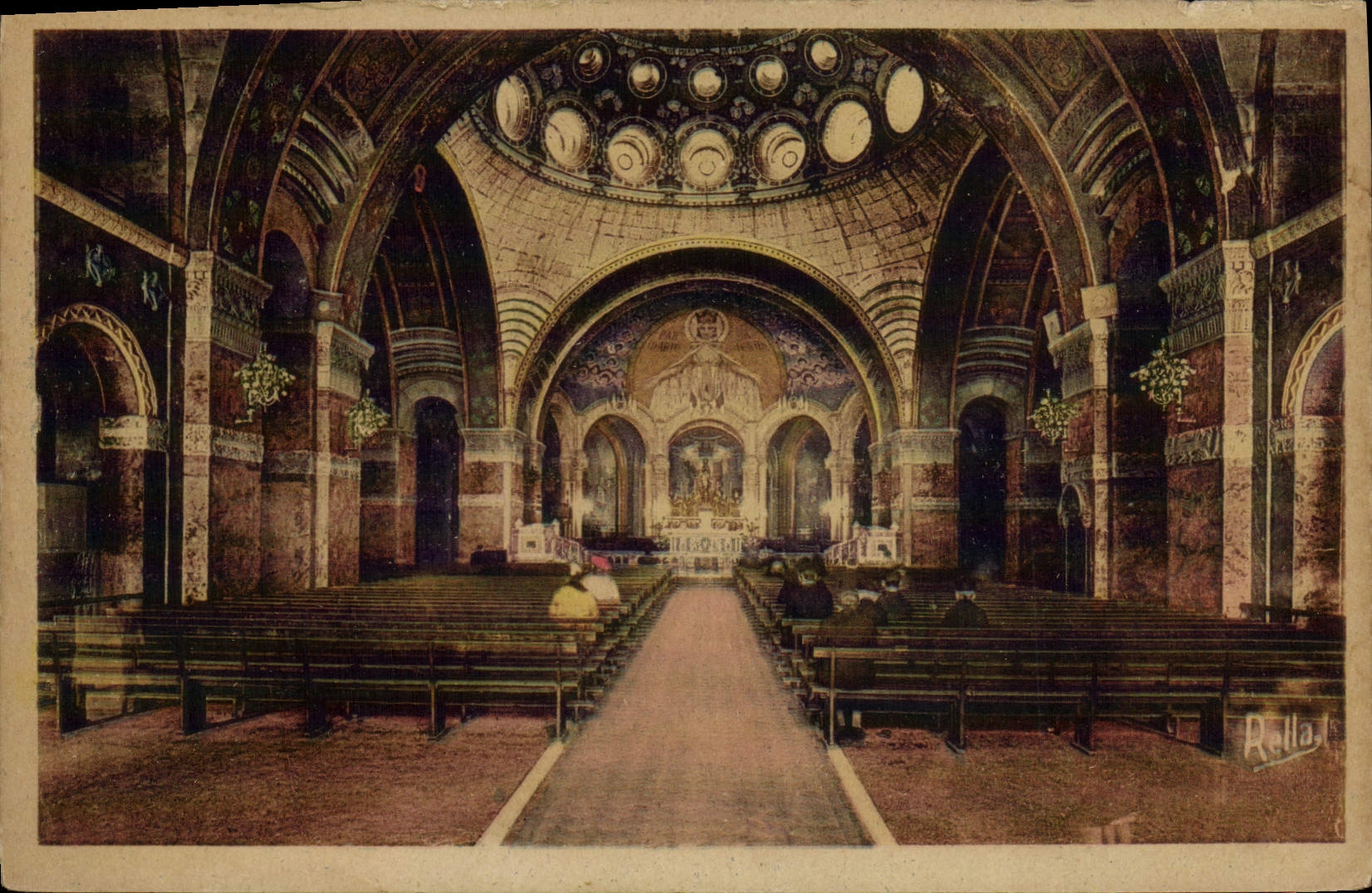 Interior pesado de la POSTAL de la VENDIMIA del rosario