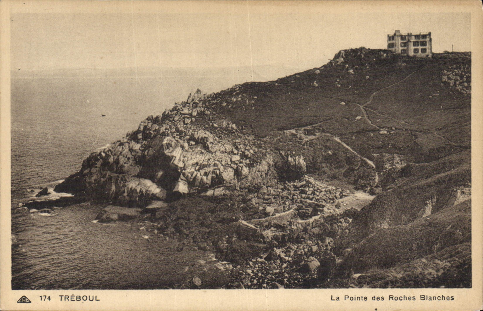 VINTAGE POSTCARD Treboul the Point Of the White Rocks