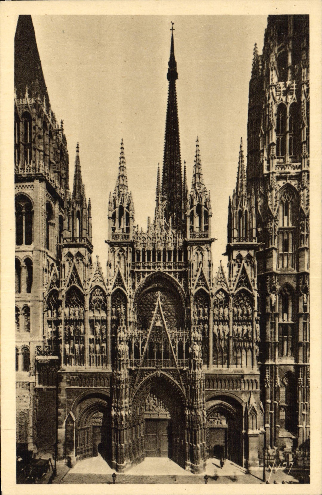 CPA Rouen Facade Principale De La Cathedrale