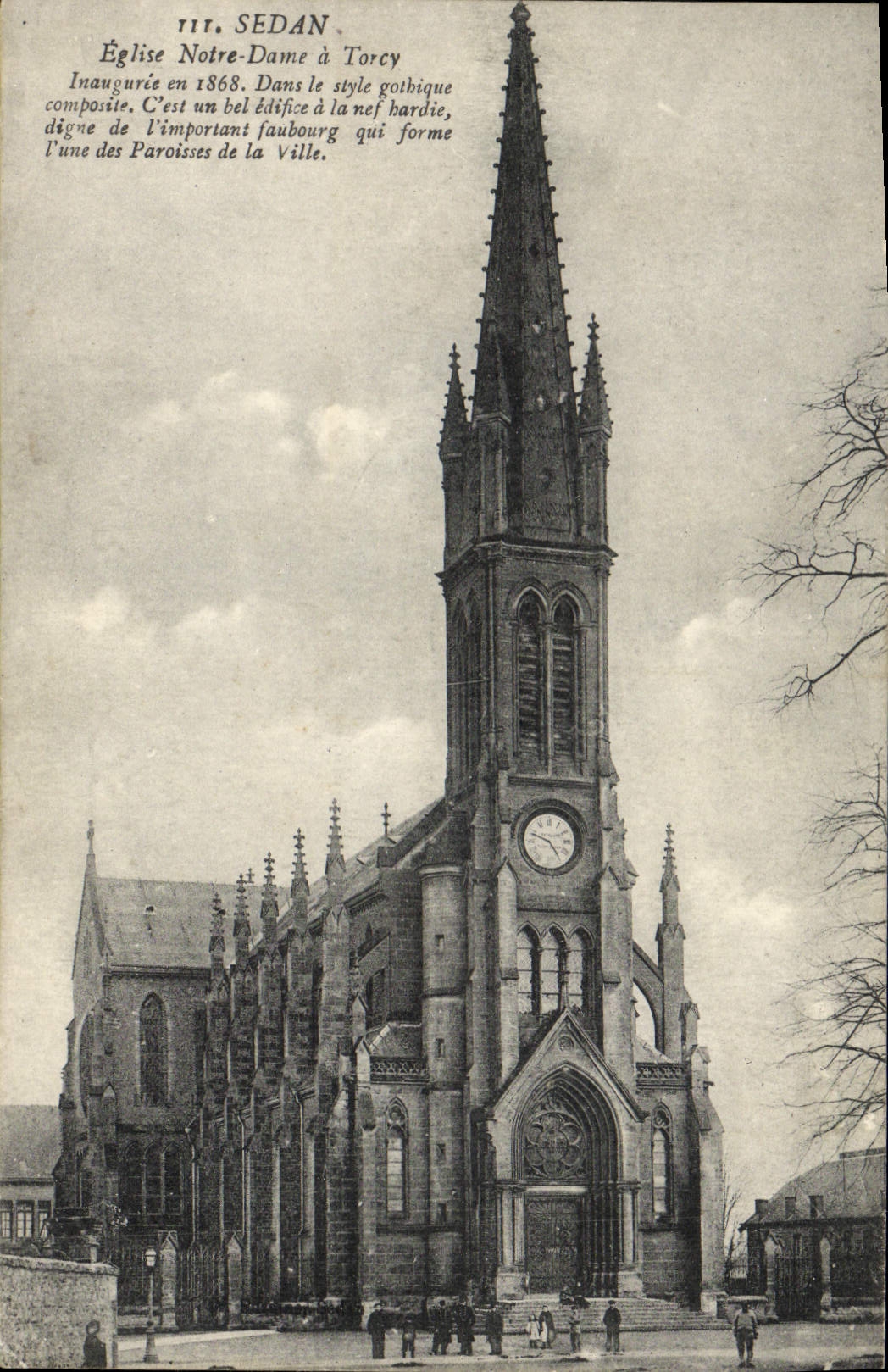 VINTAGE POSTCARD Sedan Eglise Notre Dame has Torcy
