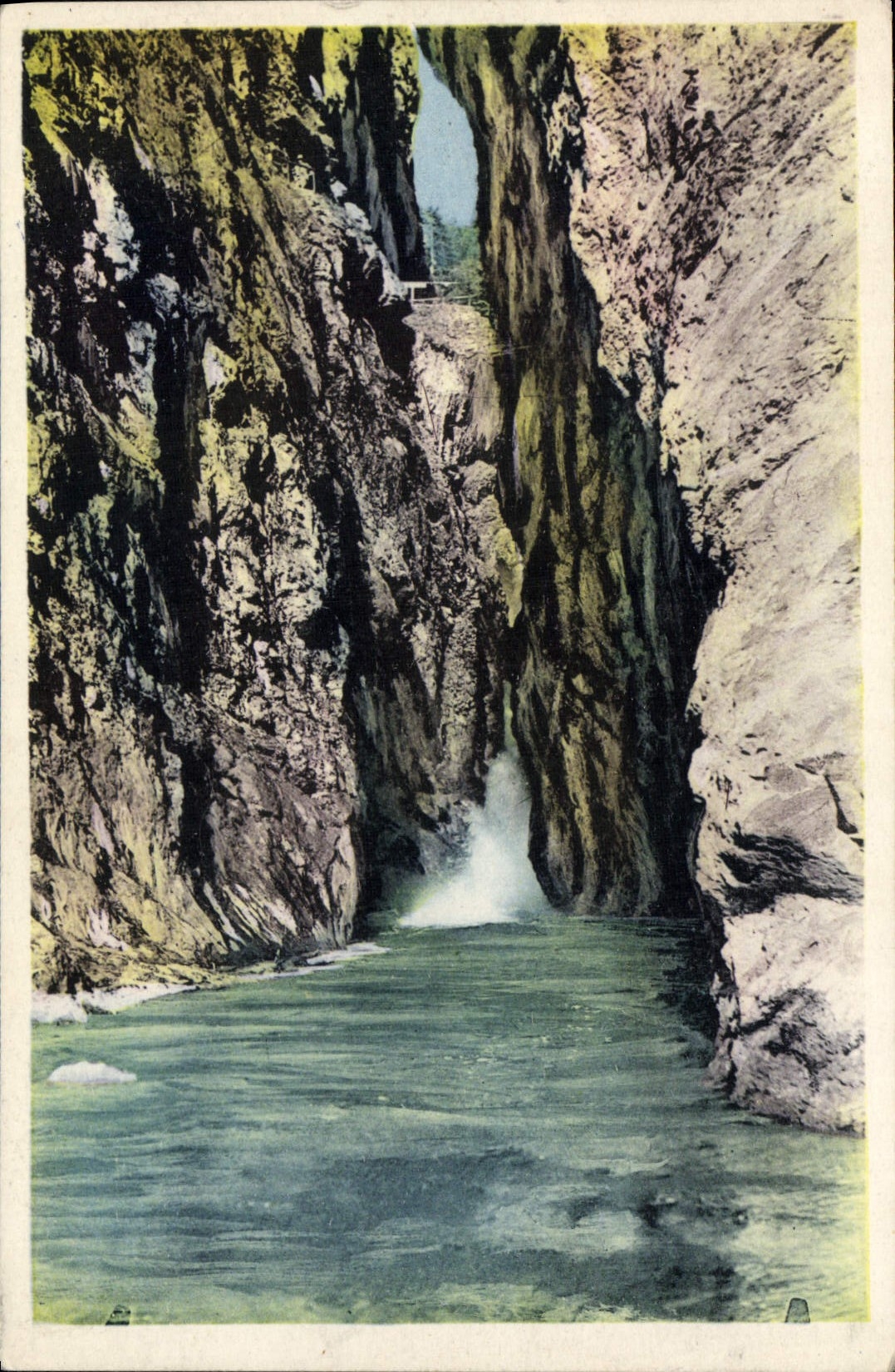 VINTAGE POSTCARD Gorges Of Diosaz Cascades of the bellows and natural bridge