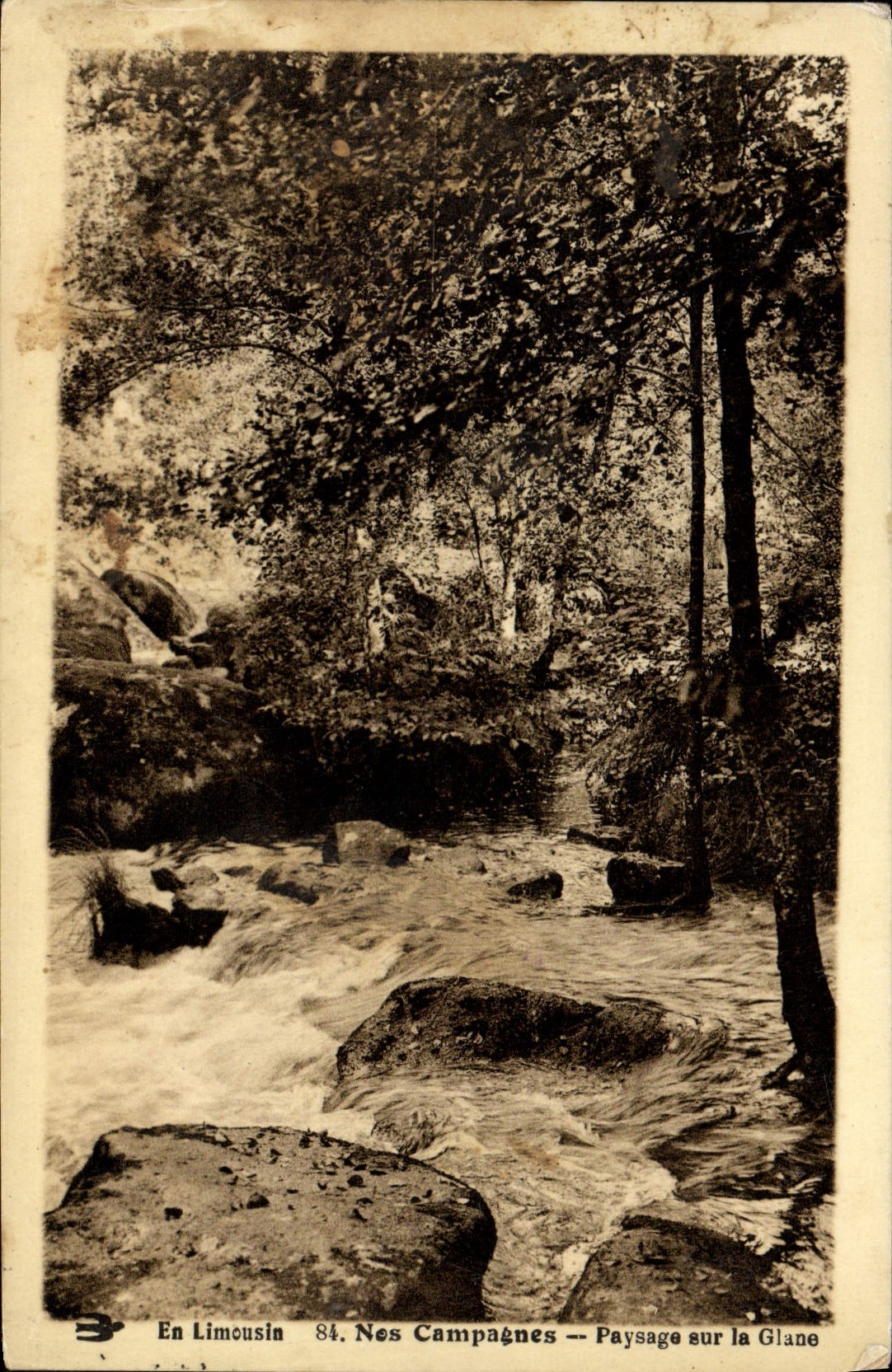 VINTAGE POSTCARD Our Campaigns Landscape on Glane In the Limousin