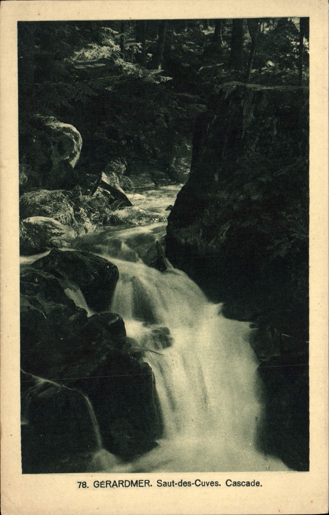 VINTAGE POSTCARD Gerardmer Saut of the Tanks Cascades