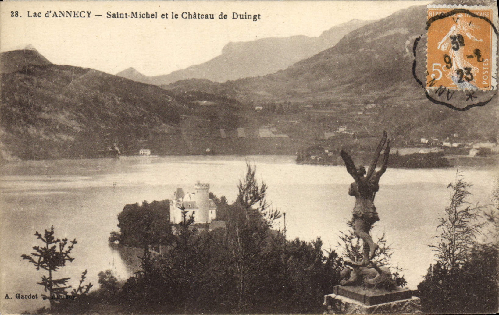 CPA Lac D'Annecy Saint Michel et le Chateau de Duingt