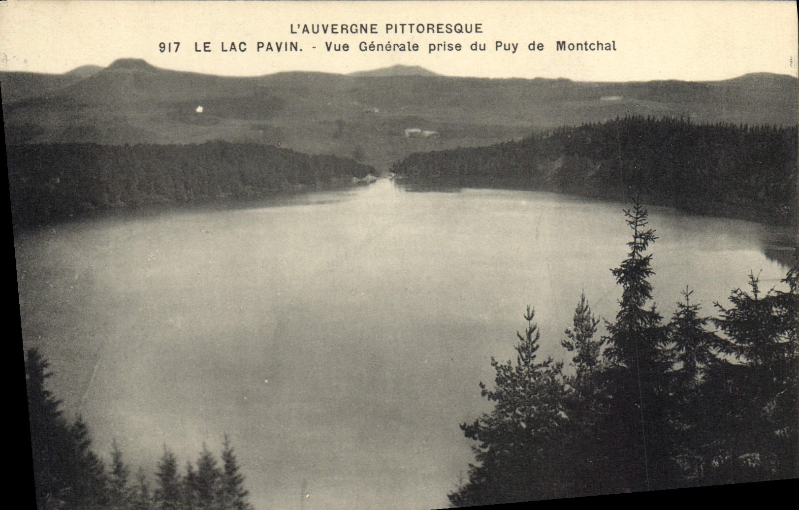 VINTAGE POSTCARD the Lake Pavin View Taken Of Puy De Montchal