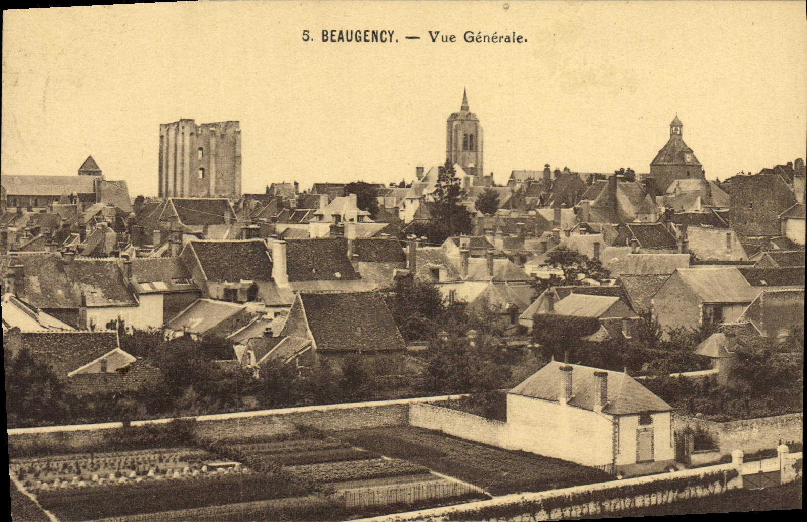 VINTAGE POSTCARD BEaugency View