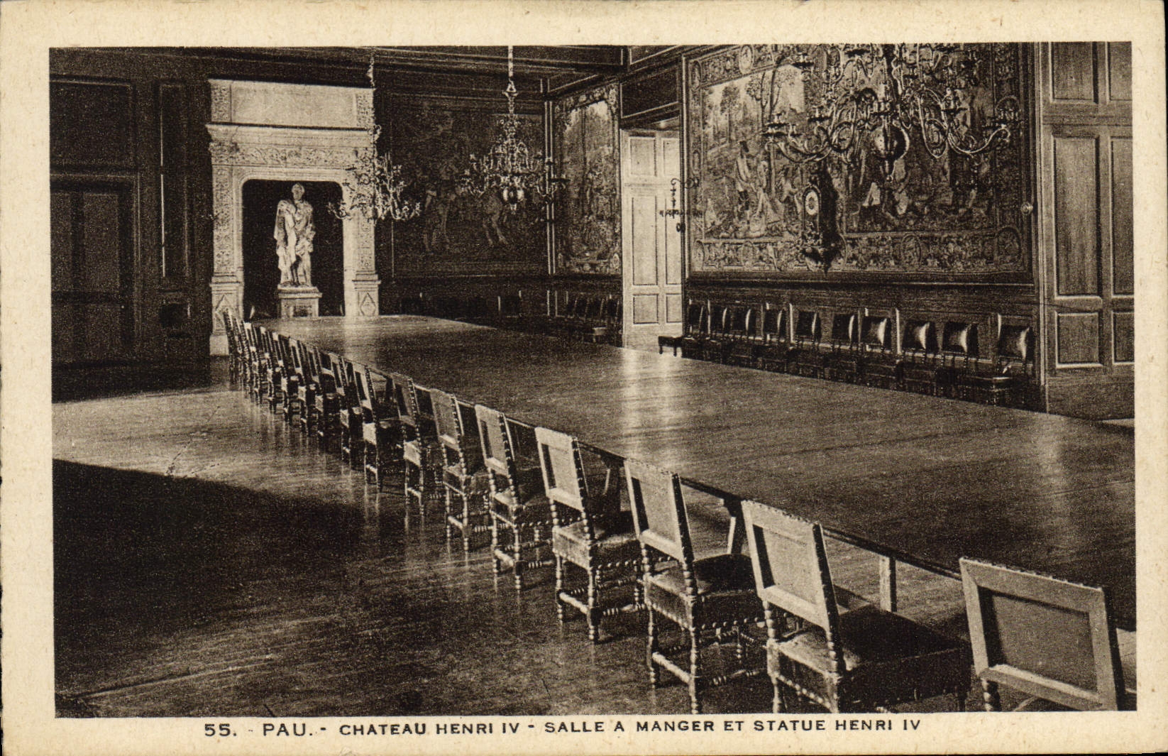 CPA Pau Henri IV Salle A Manger Et Statue Henri IV
