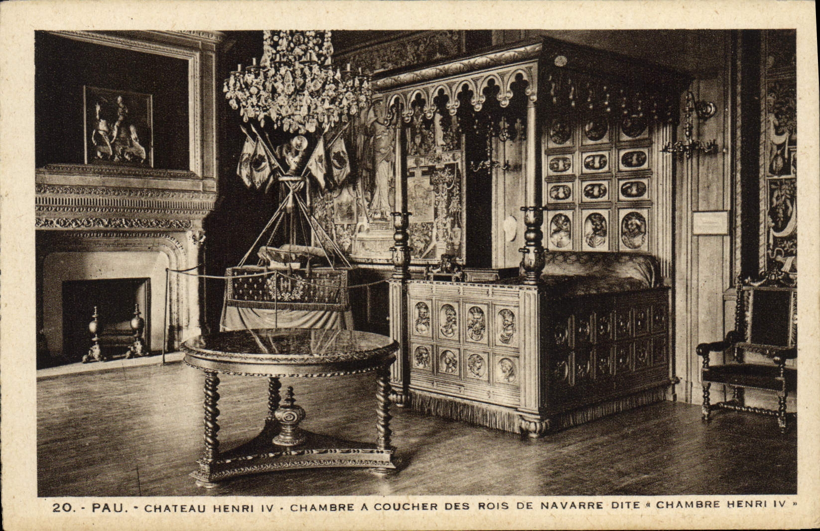 Sitio de Enrique IV del castillo de Pau de la POSTAL de la VENDIMIA de colocar a los reyes De Navarra conocida como sitio de Enrique V