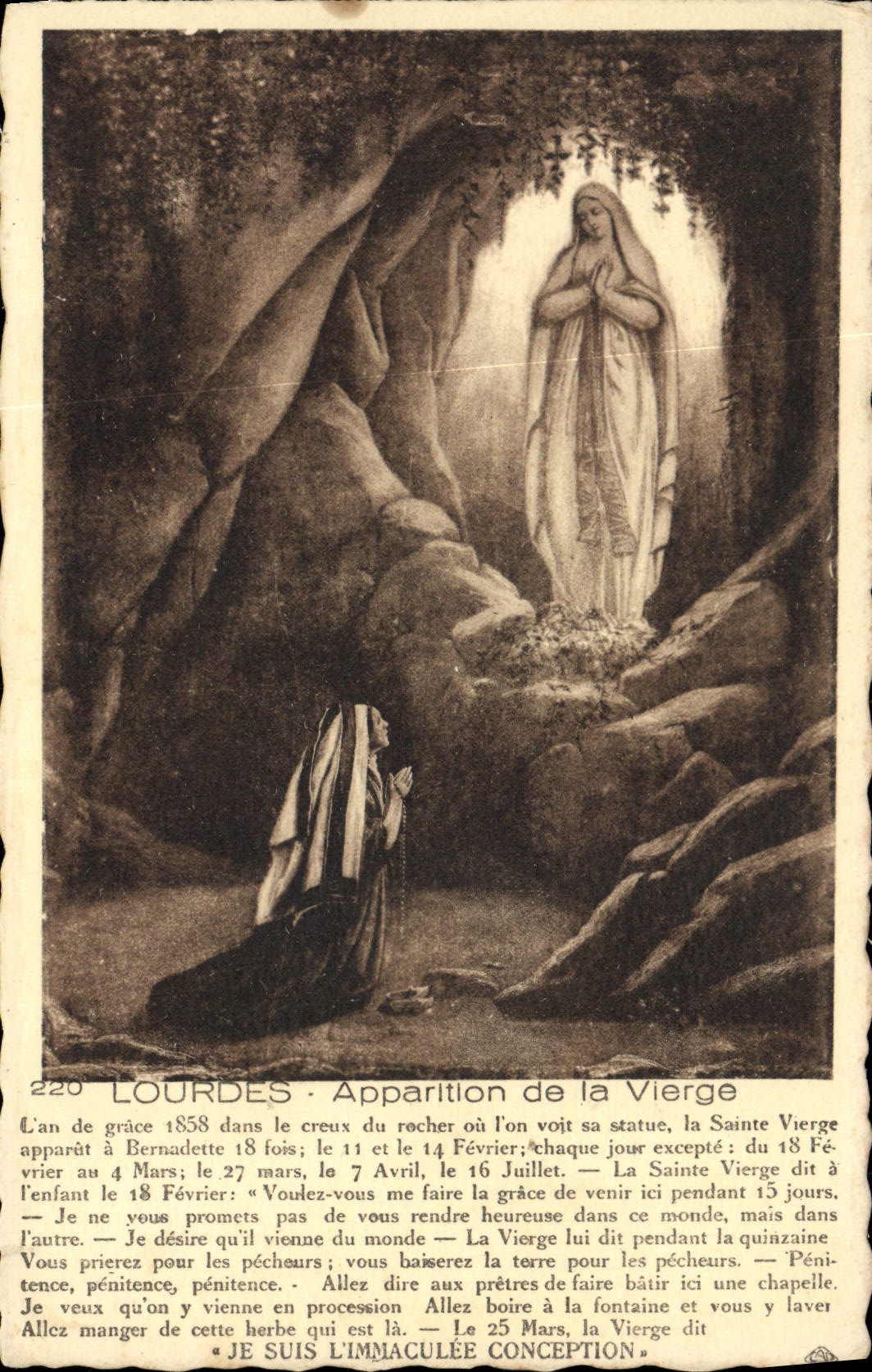 VINTAGE POSTCARD Heavy Appearance Of the Virgin