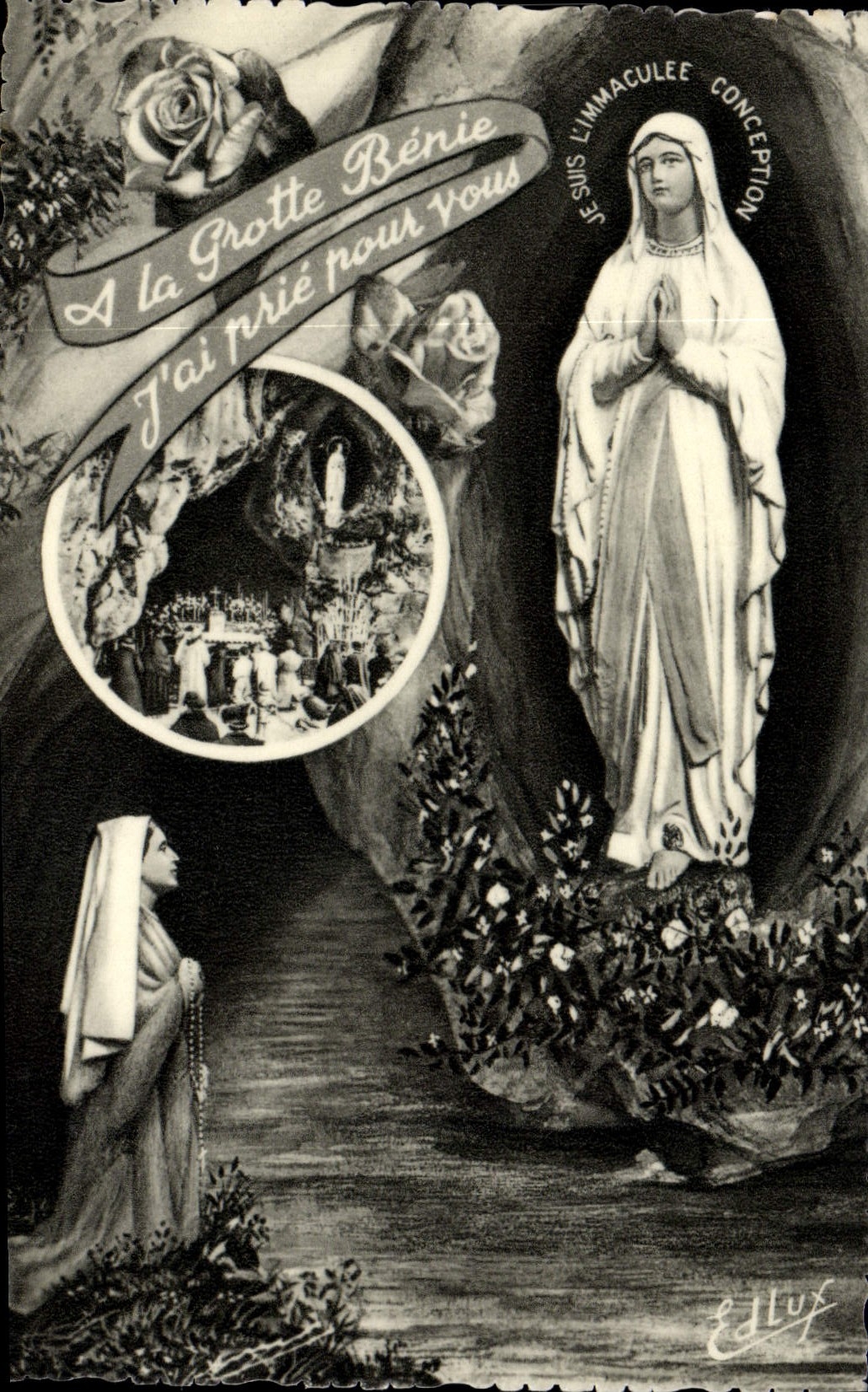 POSTAL MODERNA aspecto pesado y la cueva milagrosa