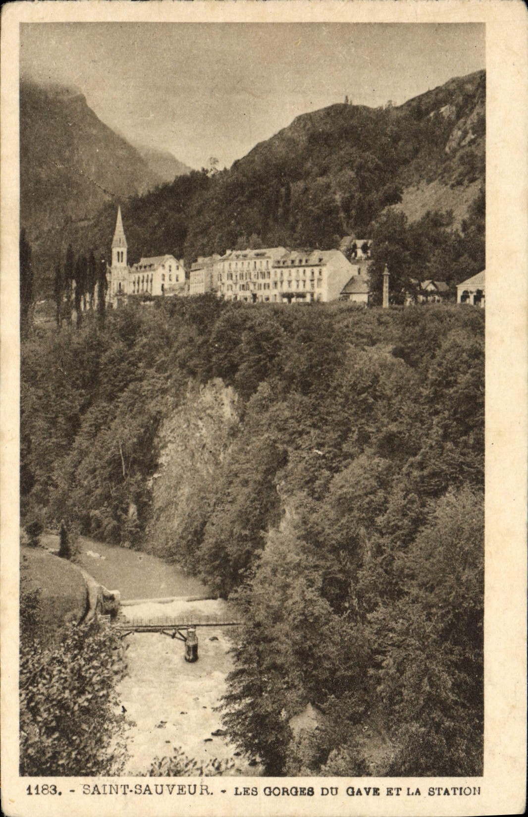 VINTAGE POSTCARD Holy Saver Falls of Gave and the station