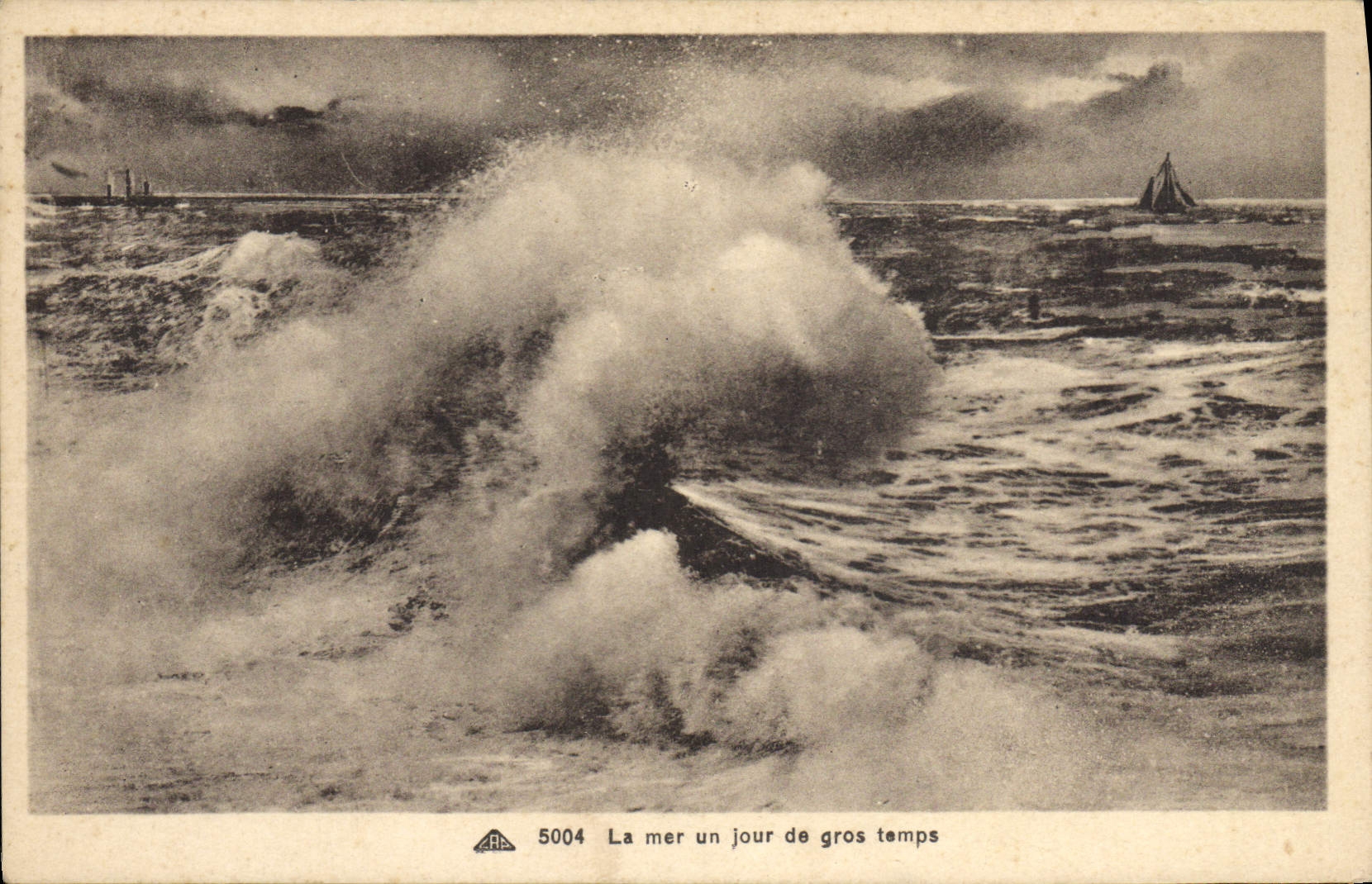 CPA la mer un jour de gros temps