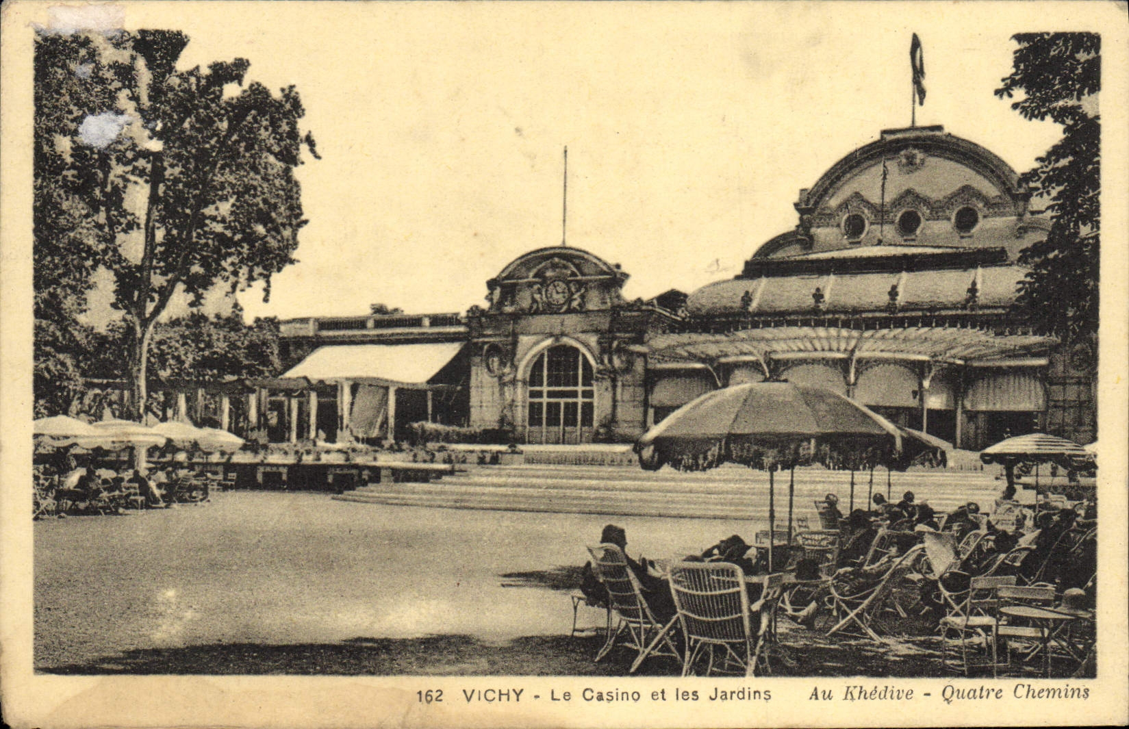 VINTAGE POSTCARD Vichy the Casino and Gardens With the Khedive Four ways