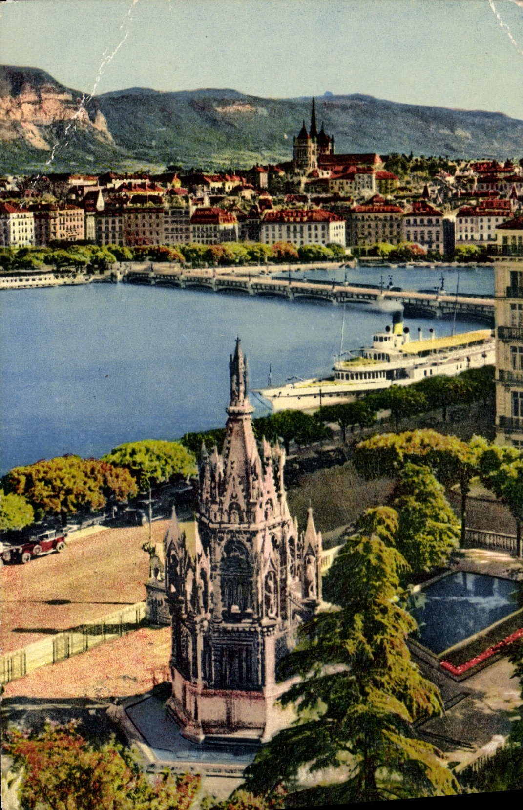 CPA Geneve Monument Brunswick et Vue Sur la Ville