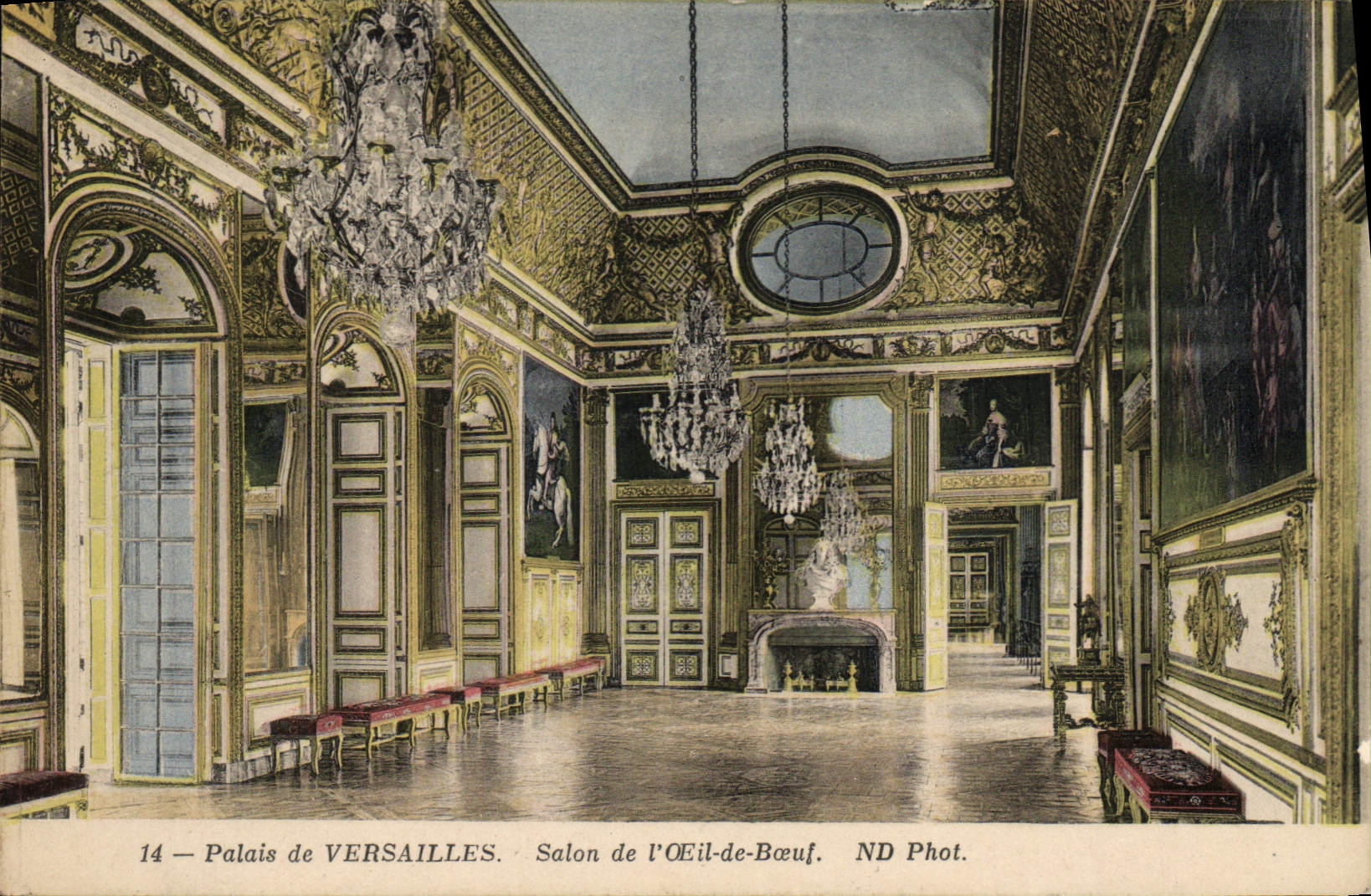 Paladar de la POSTAL de la VENDIMIA de la sala de estar de Versalles del ojo del buey
