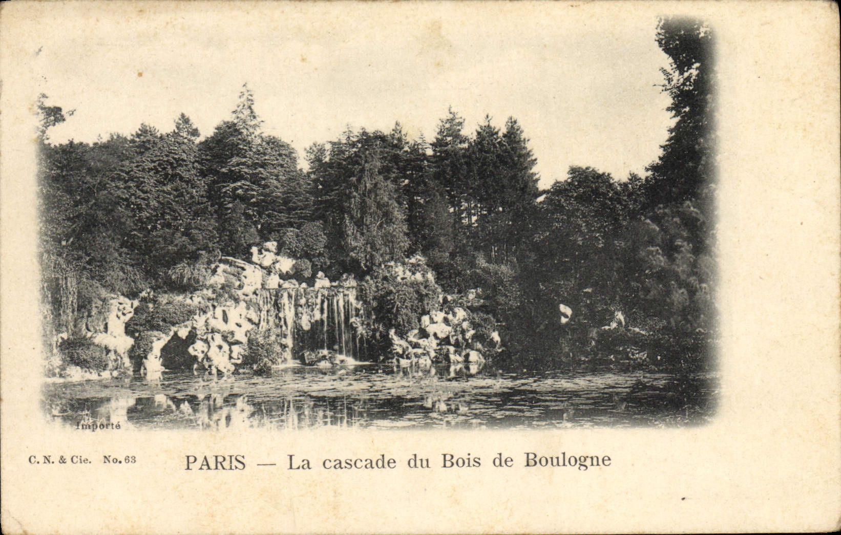 VINTAGE POSTCARD Paris the Cascade of the Bois de Boulogne