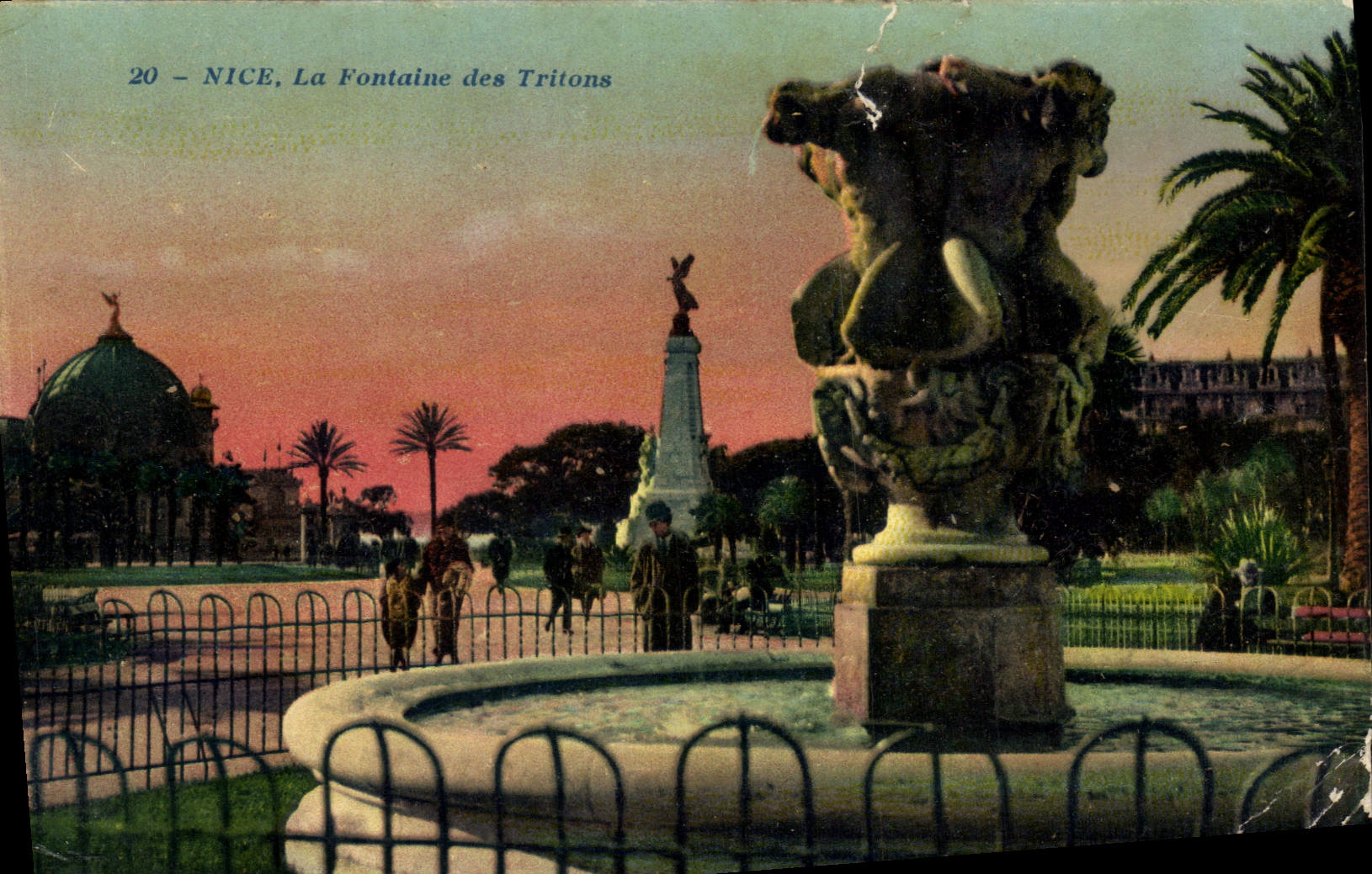 VINTAGE POSTCARD Nice the Fountain Of the Tritons