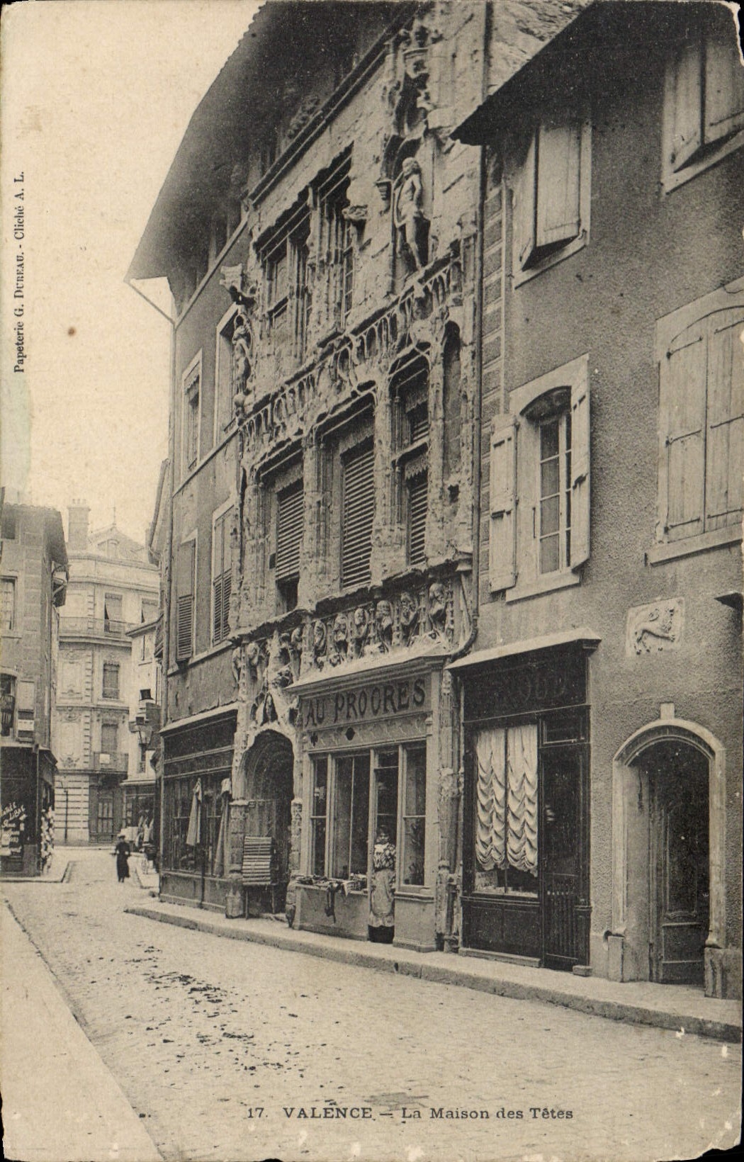 VINTAGE POSTCARD Valence the House of the Heads