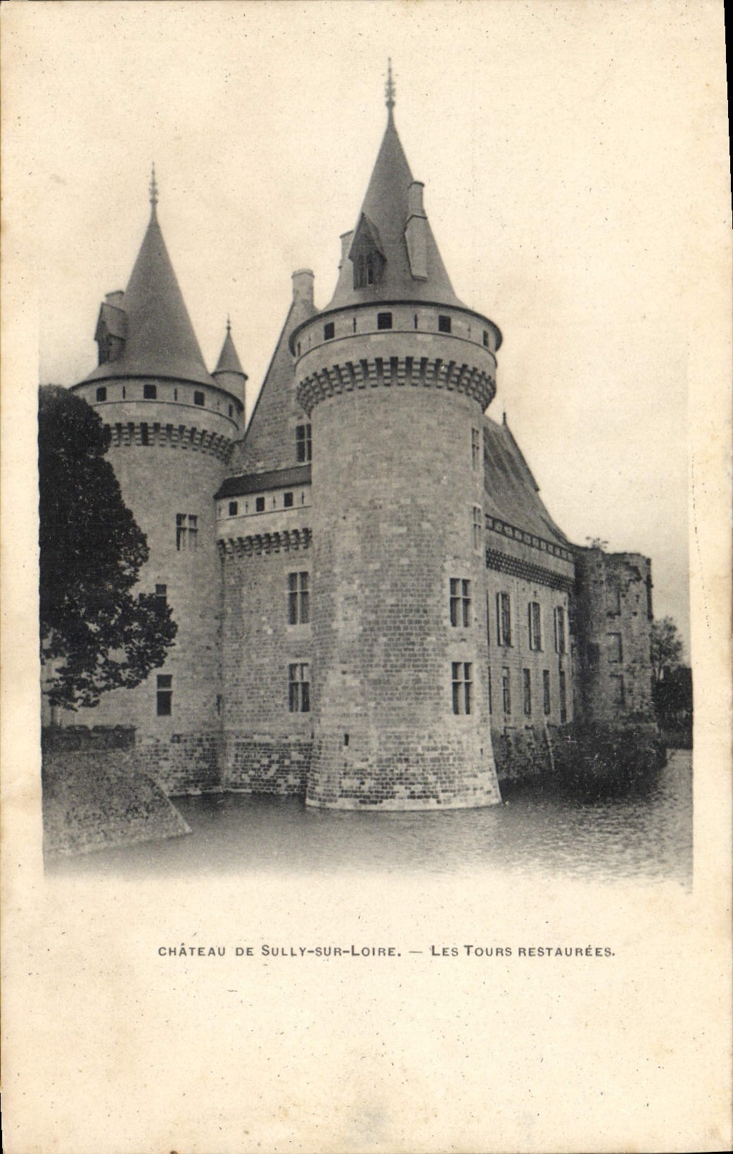 VINTAGE POSTCARD Castle De Sully On the Loire the turns restaurees