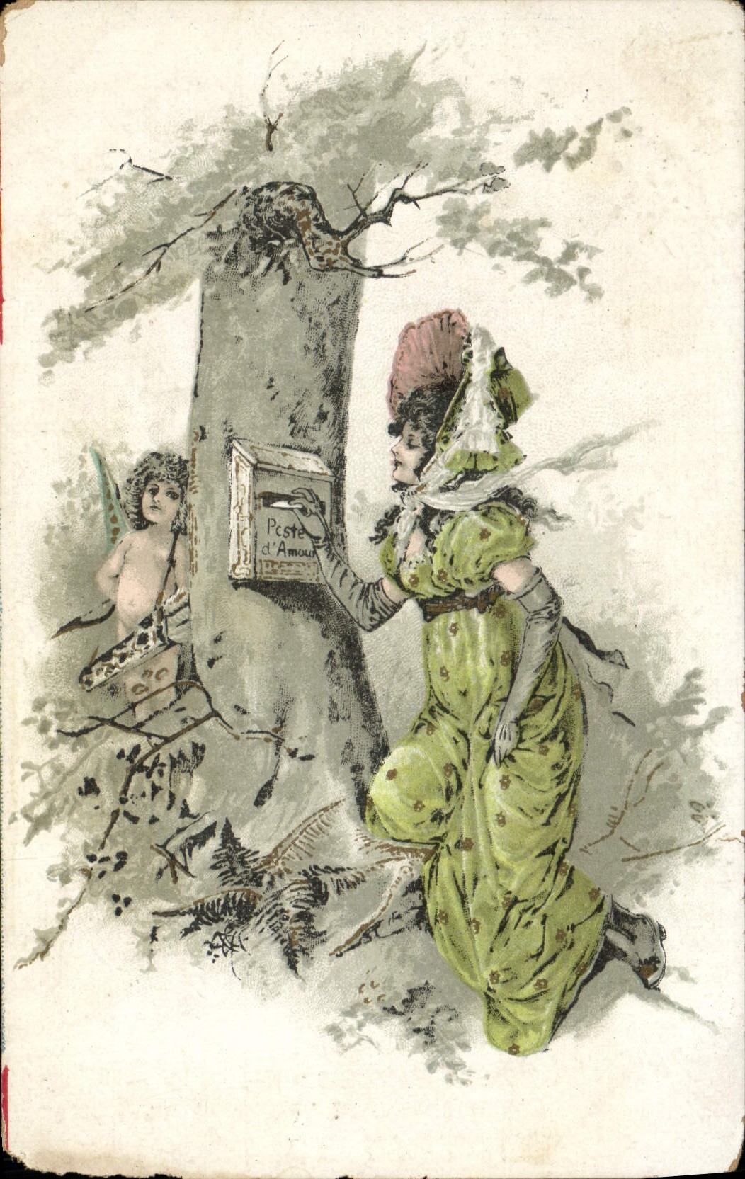 CPA Fantaisie Femme Ange