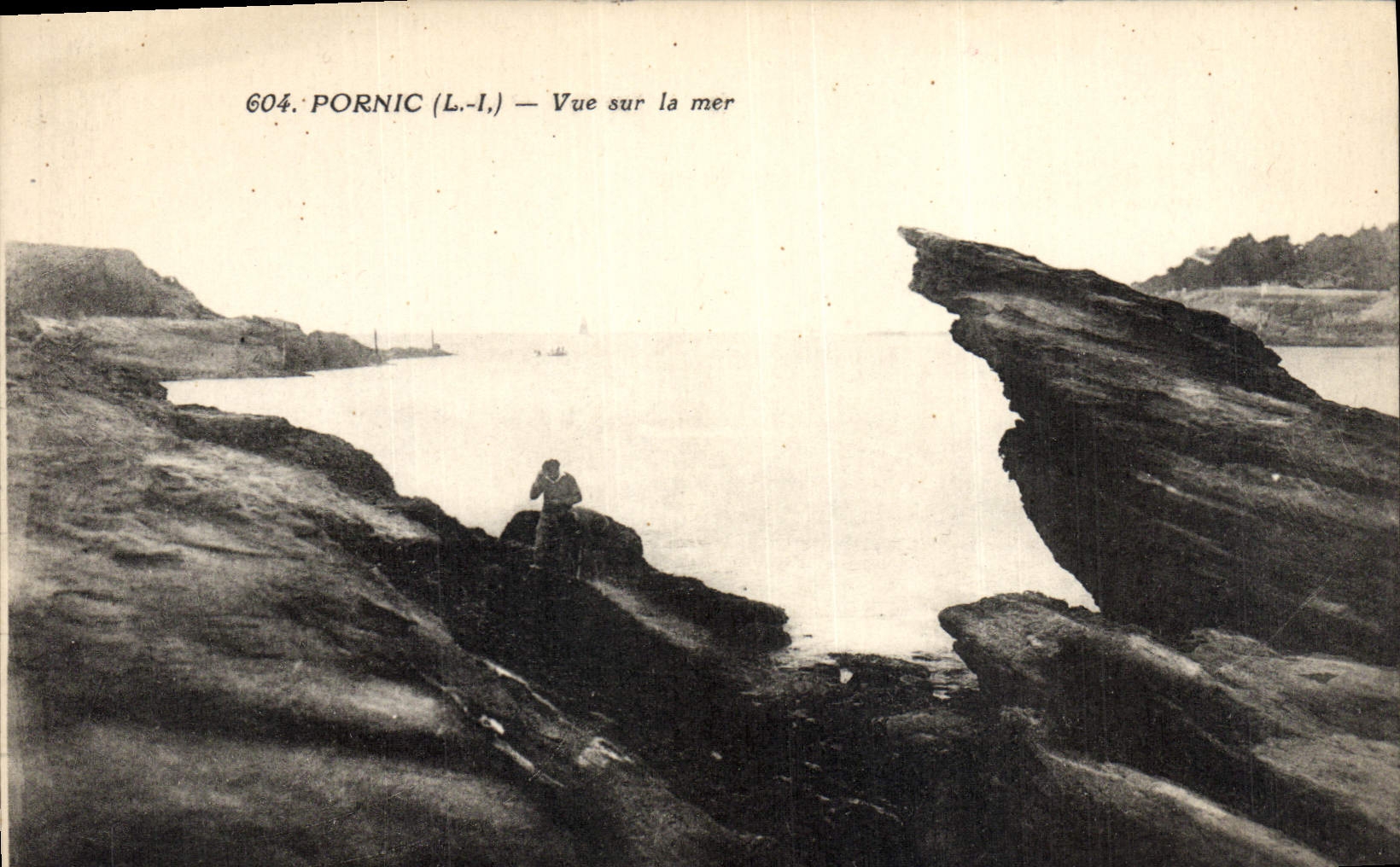 VINTAGE POSTCARD Pornic Seen on the Sea