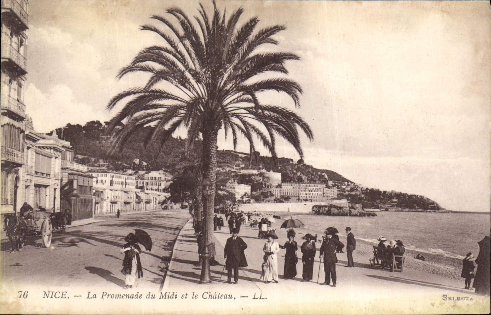 VINTAGE POSTCARD Nice the Walk of the South and the Castle