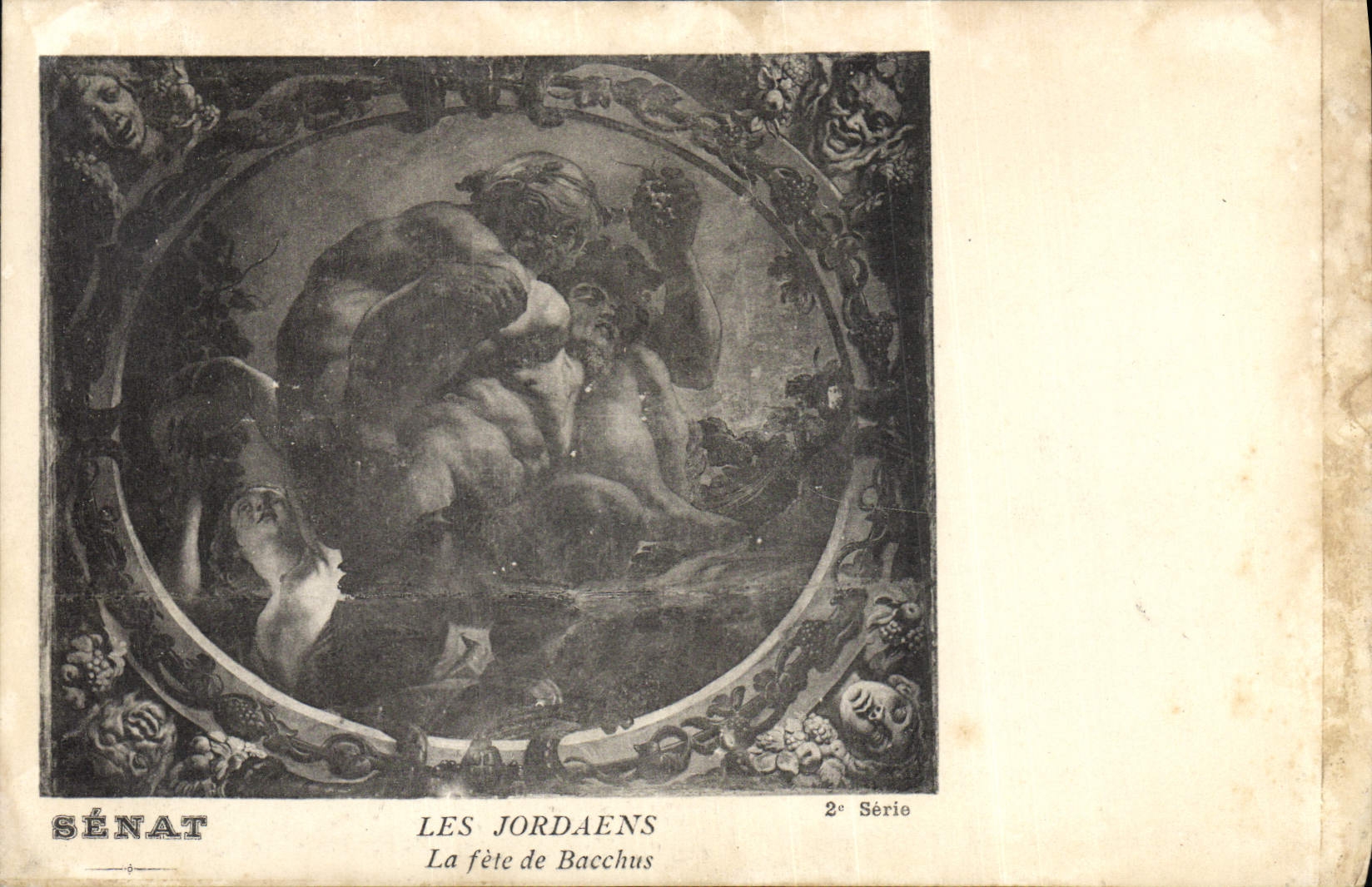 VINTAGE POSTCARD Paris Senate Jordaens the festival of Bacchus