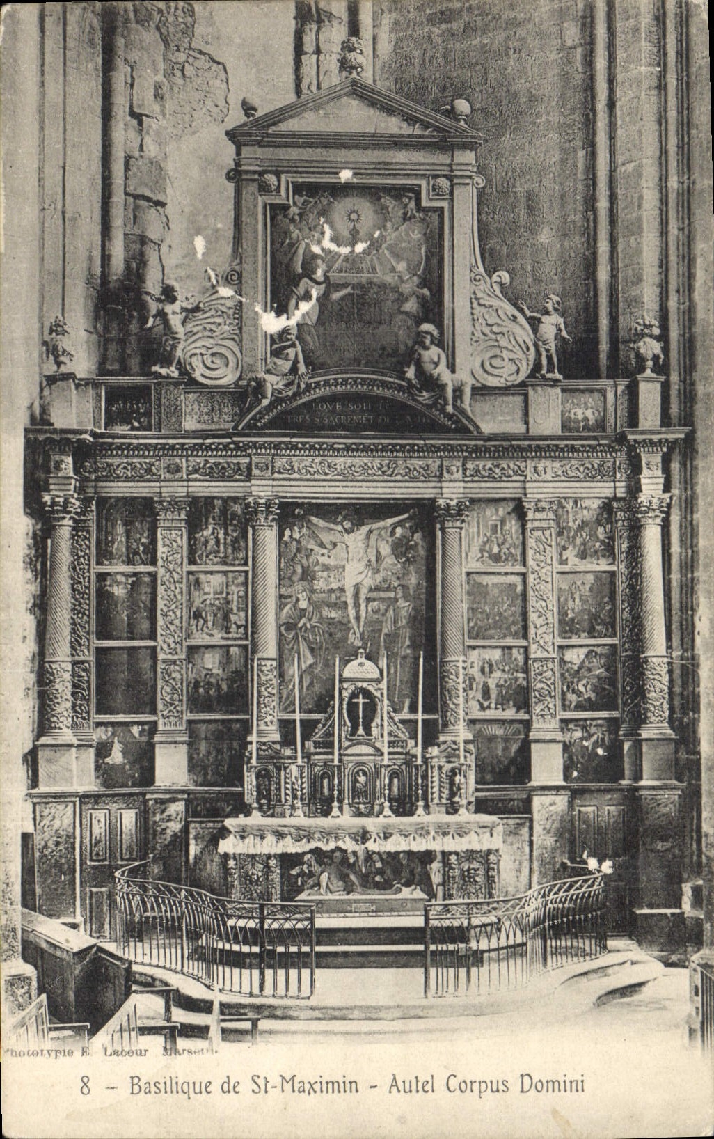 CPA Basilique de St Maximin Autel Corpus Domini