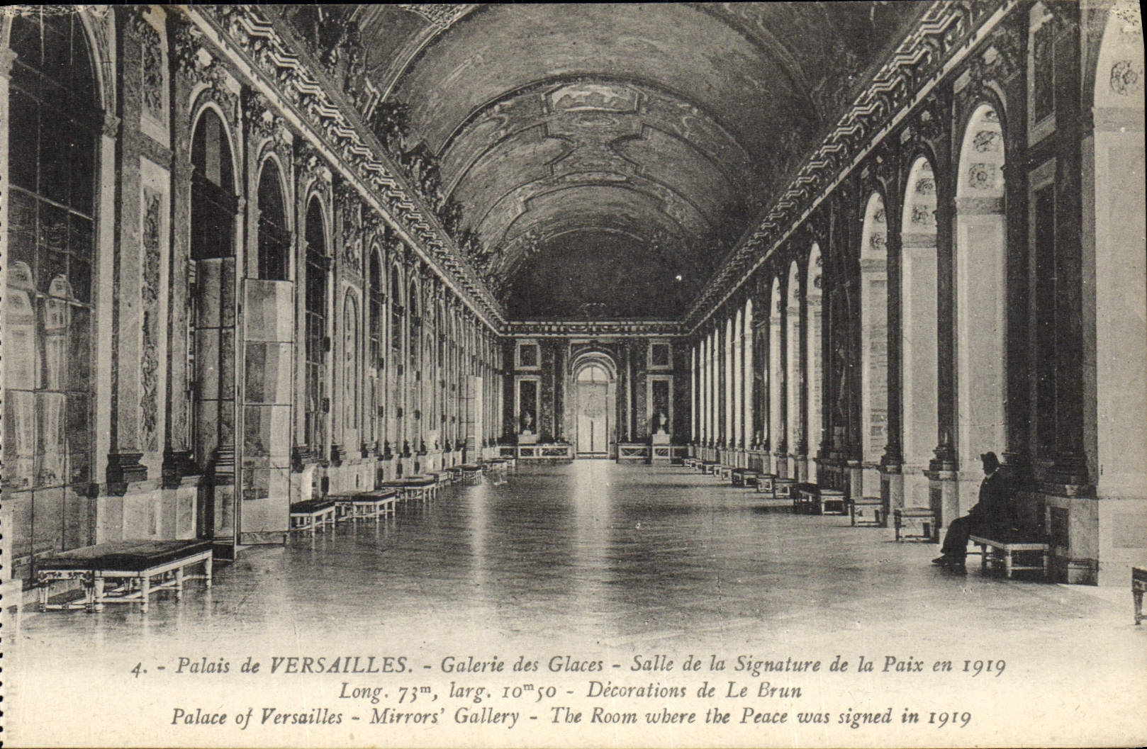 VINTAGE POSTCARD Versailles Gallery of the Ices Room of the Signature of Peace