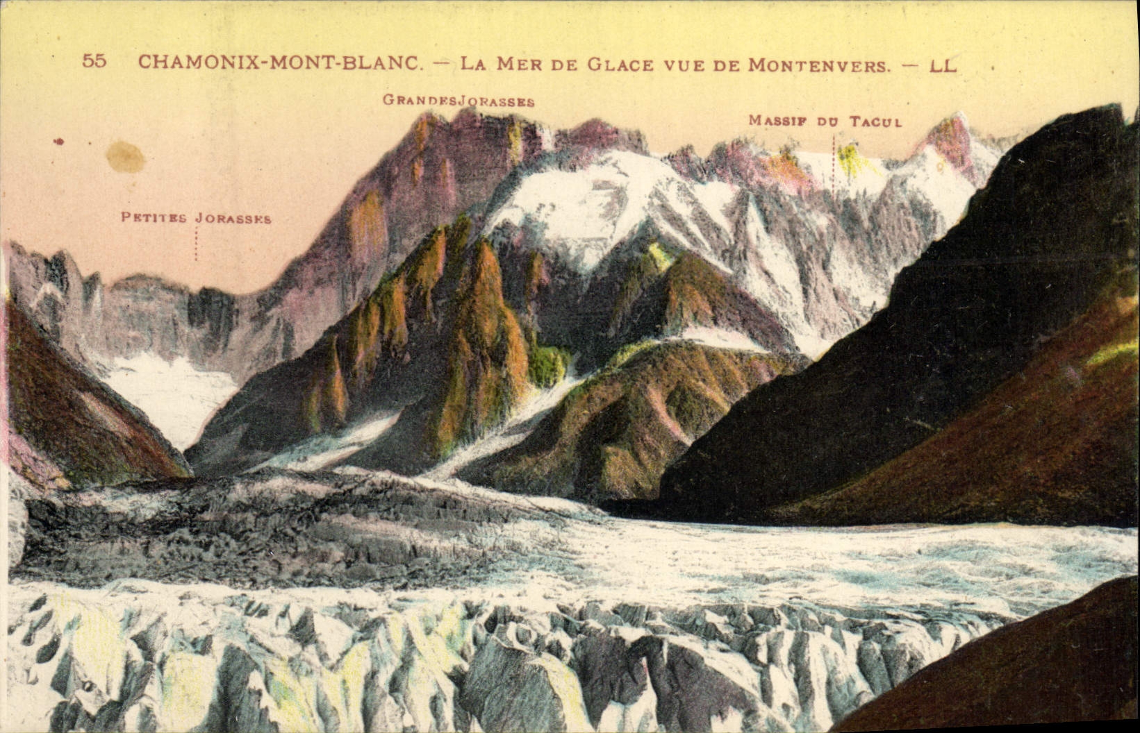 CPA Chamonix Mont Blanc La Mer de Glace vue de Montenvers