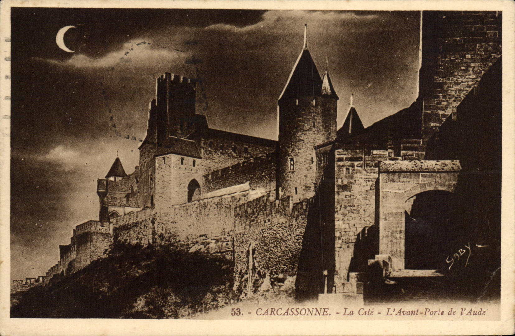 CPA Carcassonne La Cite L'Avant Porte de L'Aude