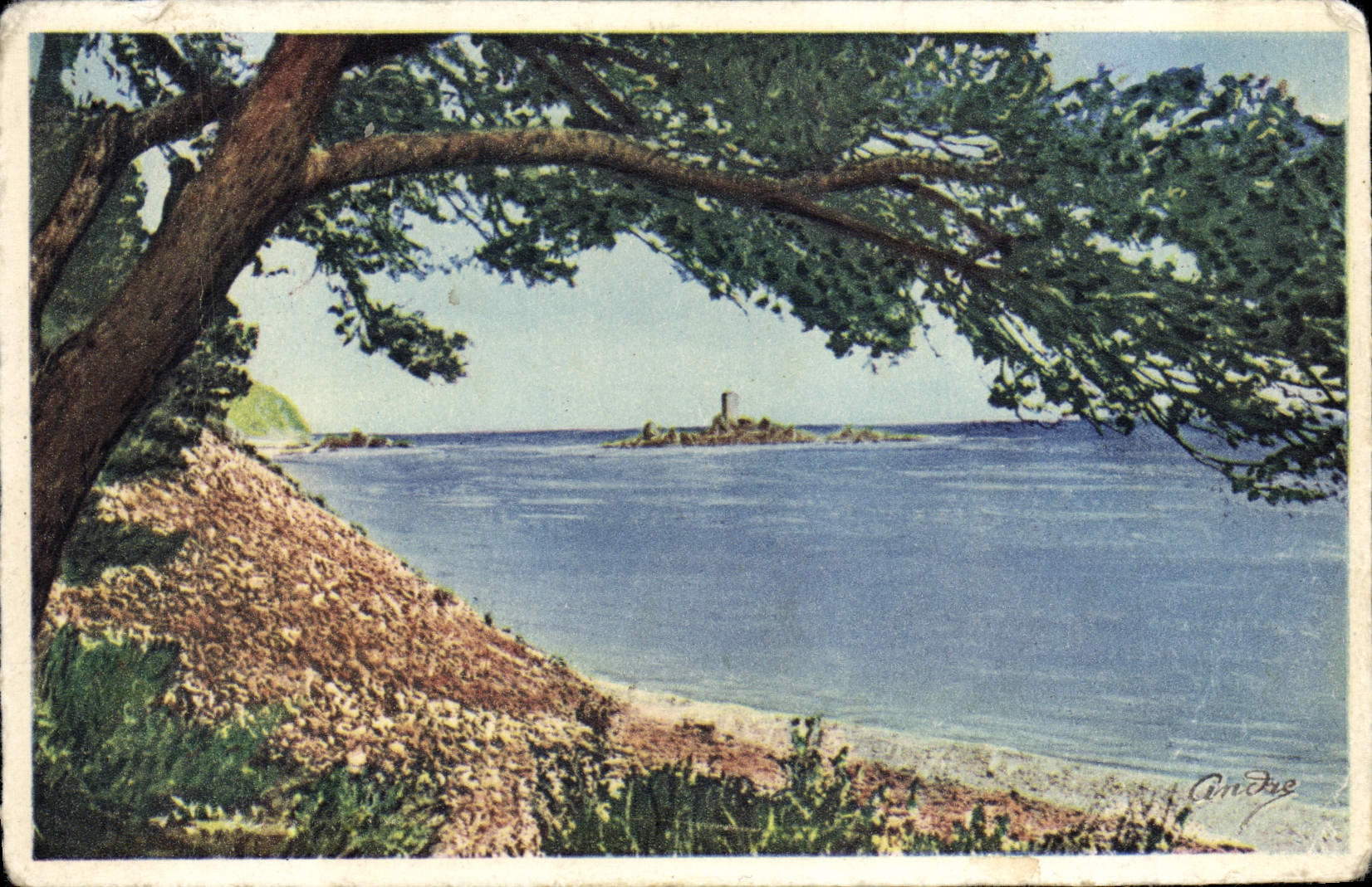 VINTAGE POSTCARD St Raphael the gold Island