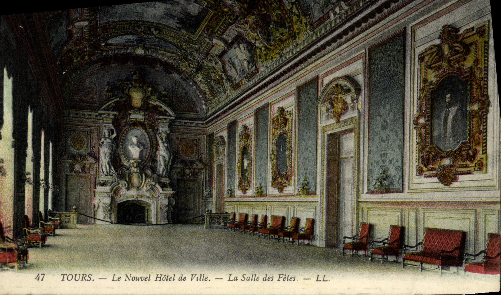 VINTAGE POSTCARD Tours the New Town hall the Village hall