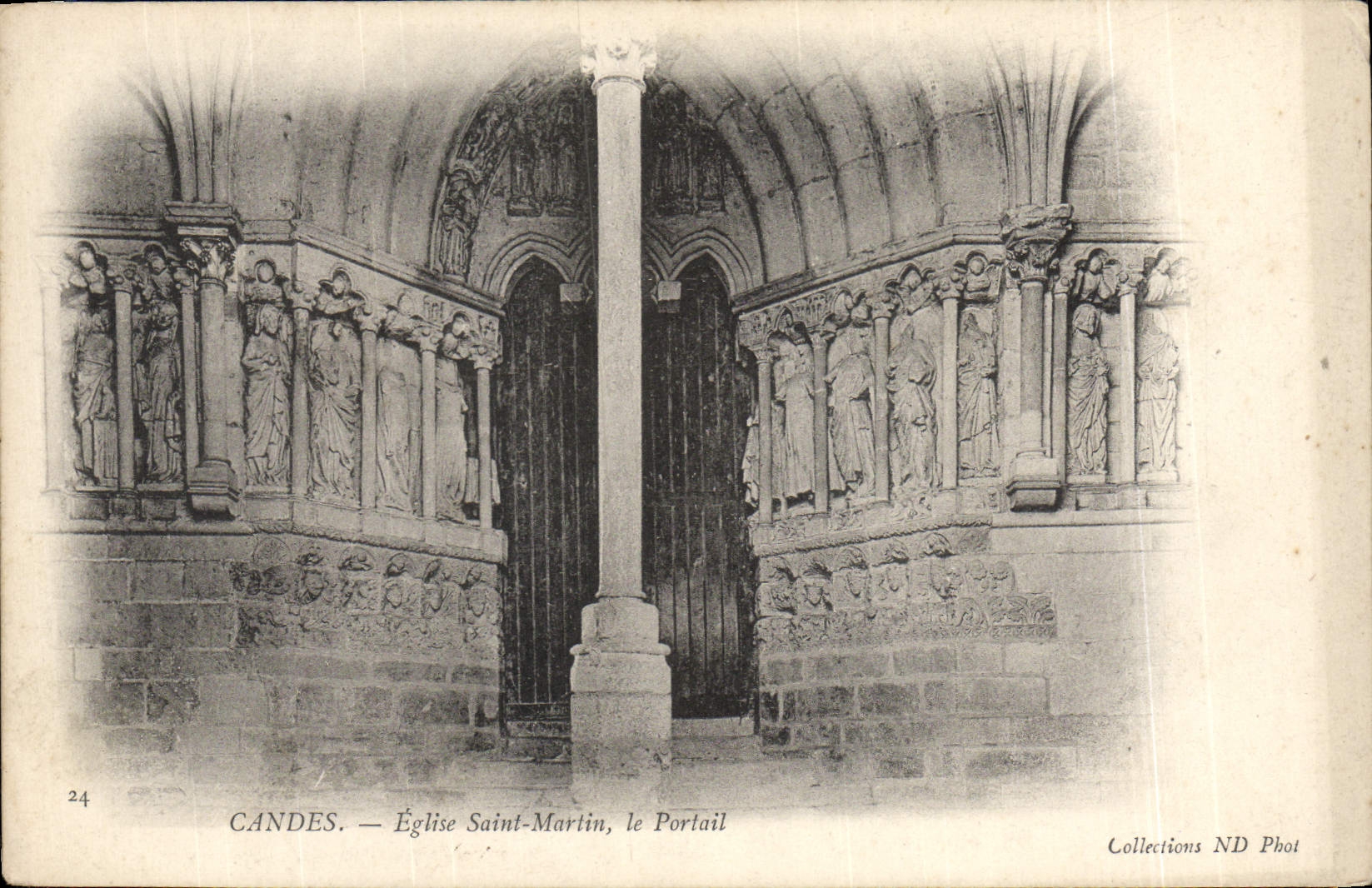 VINTAGE POSTCARD Candes Church Martin Saint the Gate
