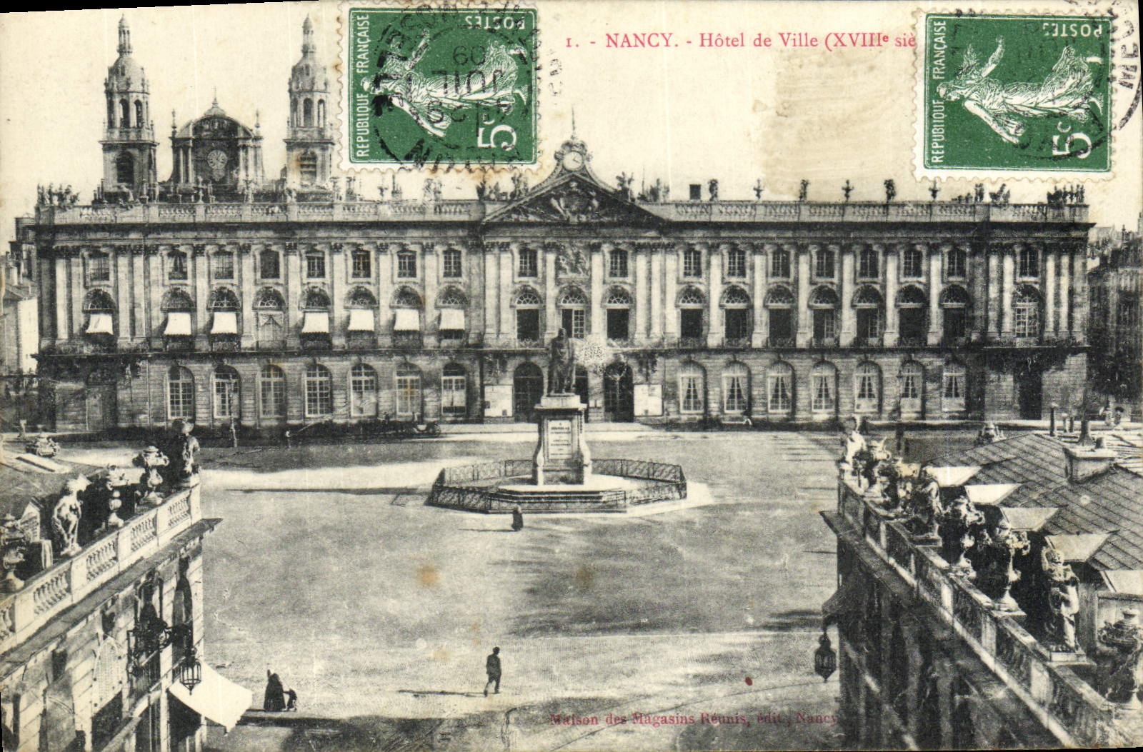 VINTAGE POSTCARD Nancy Town hall