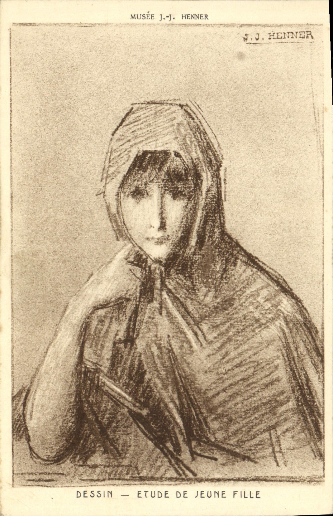CPA Dessin Etude De Jeune Fille Musee JJ Henner 