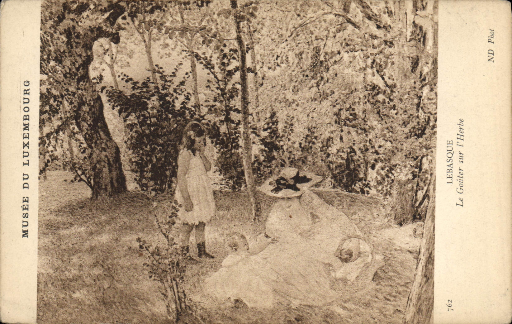CPA Lebasque Le Gouter sur L'Herbe Paris Musee du Luxembourg