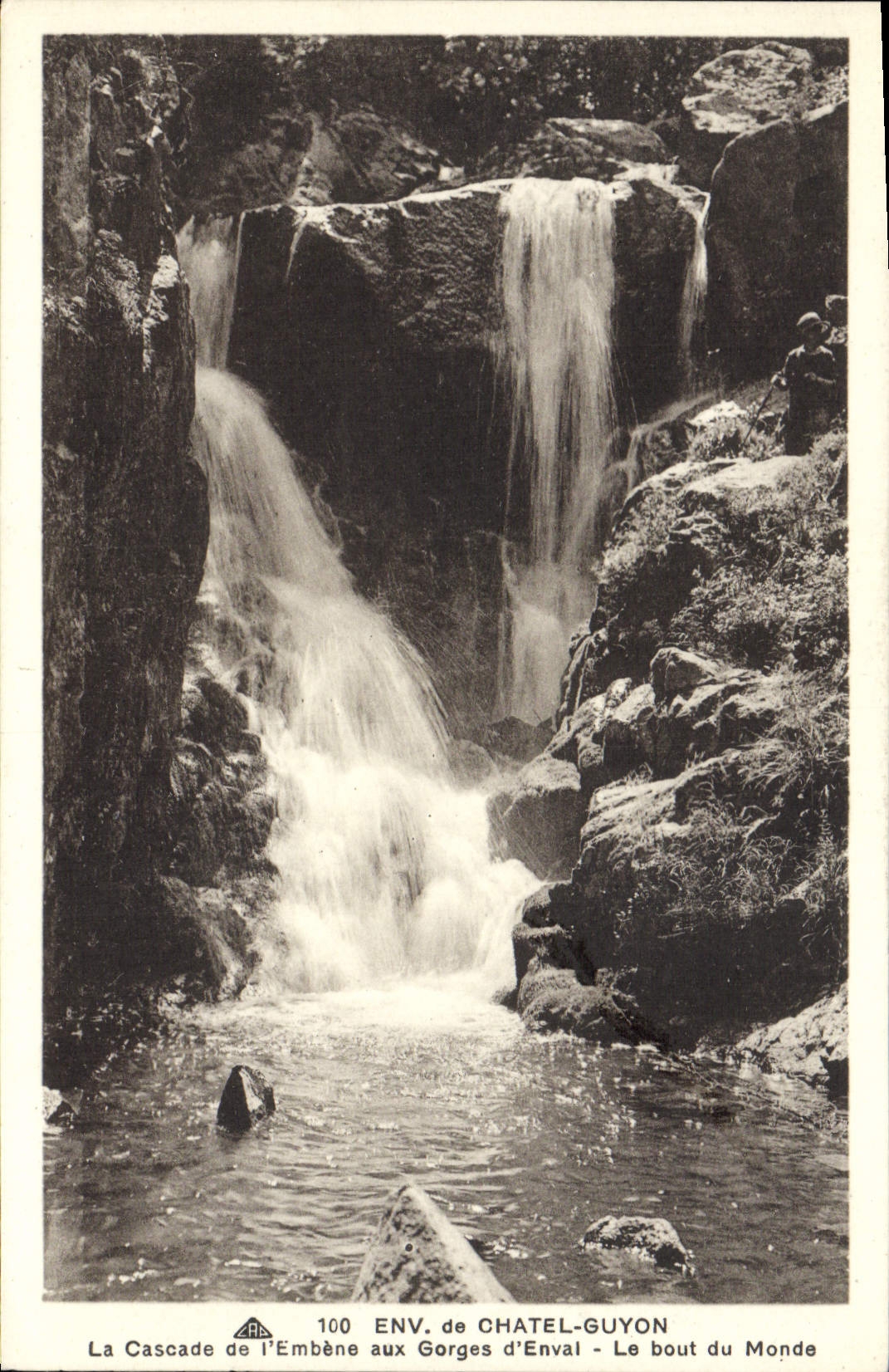 VINTAGE POSTCARD Env de Chatel Guyon the Cascade of Embene to the throats of Enval the end of the world