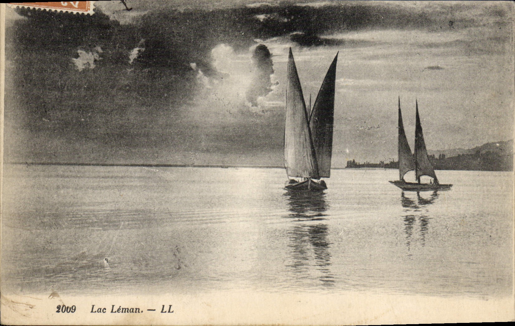 VINTAGE POSTCARD Lake Leman Boat